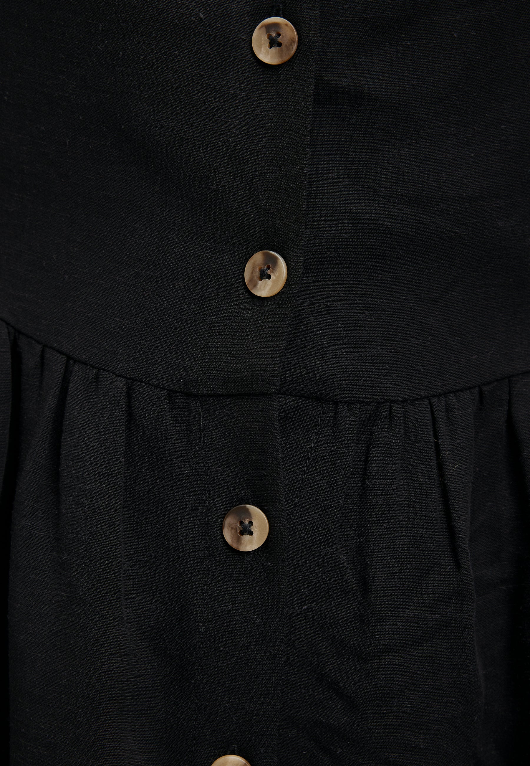 Button Up Dress in Black Kleider Mavi   