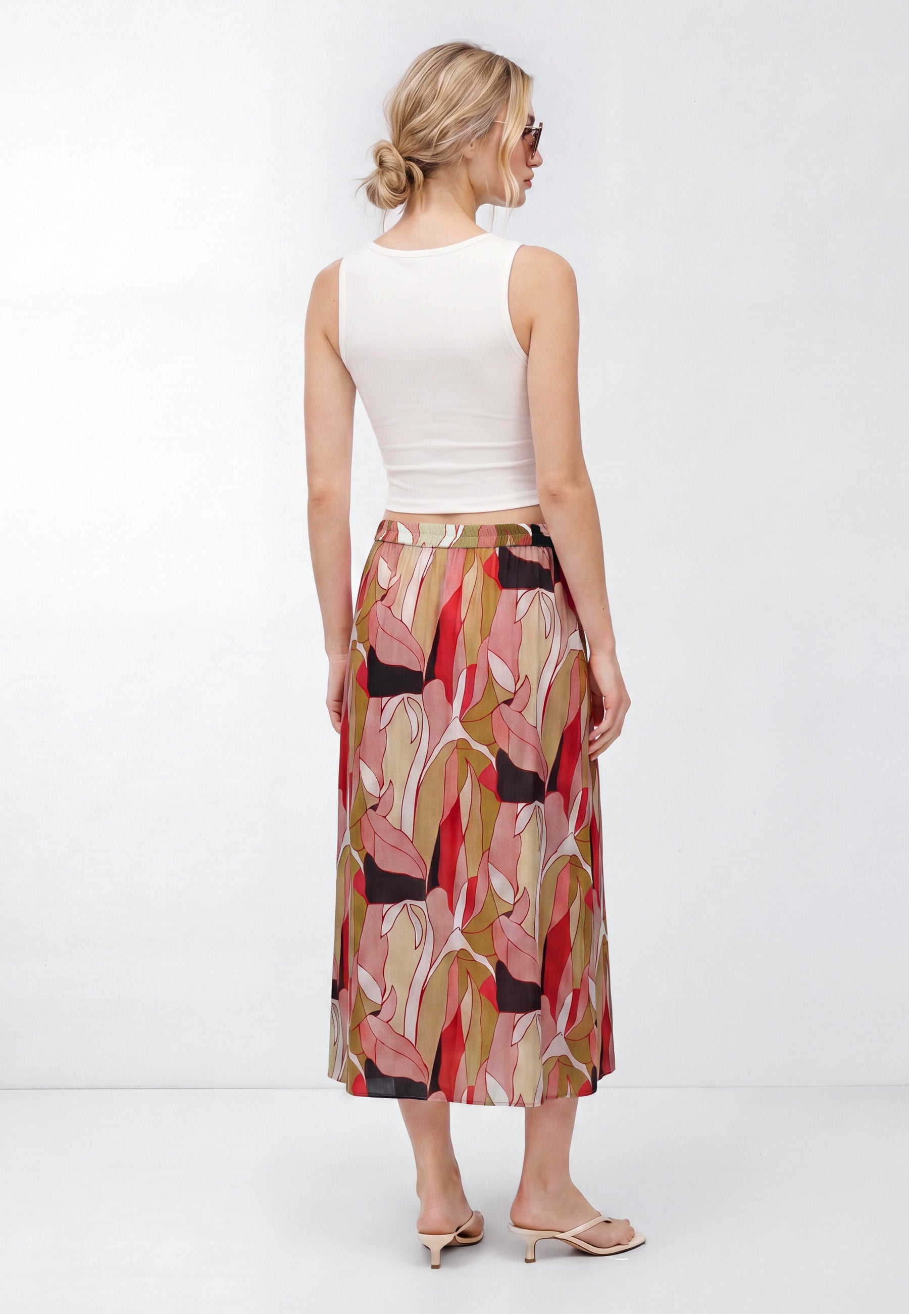 Woven Skirt in Retro Pink Print Röcke Mavi