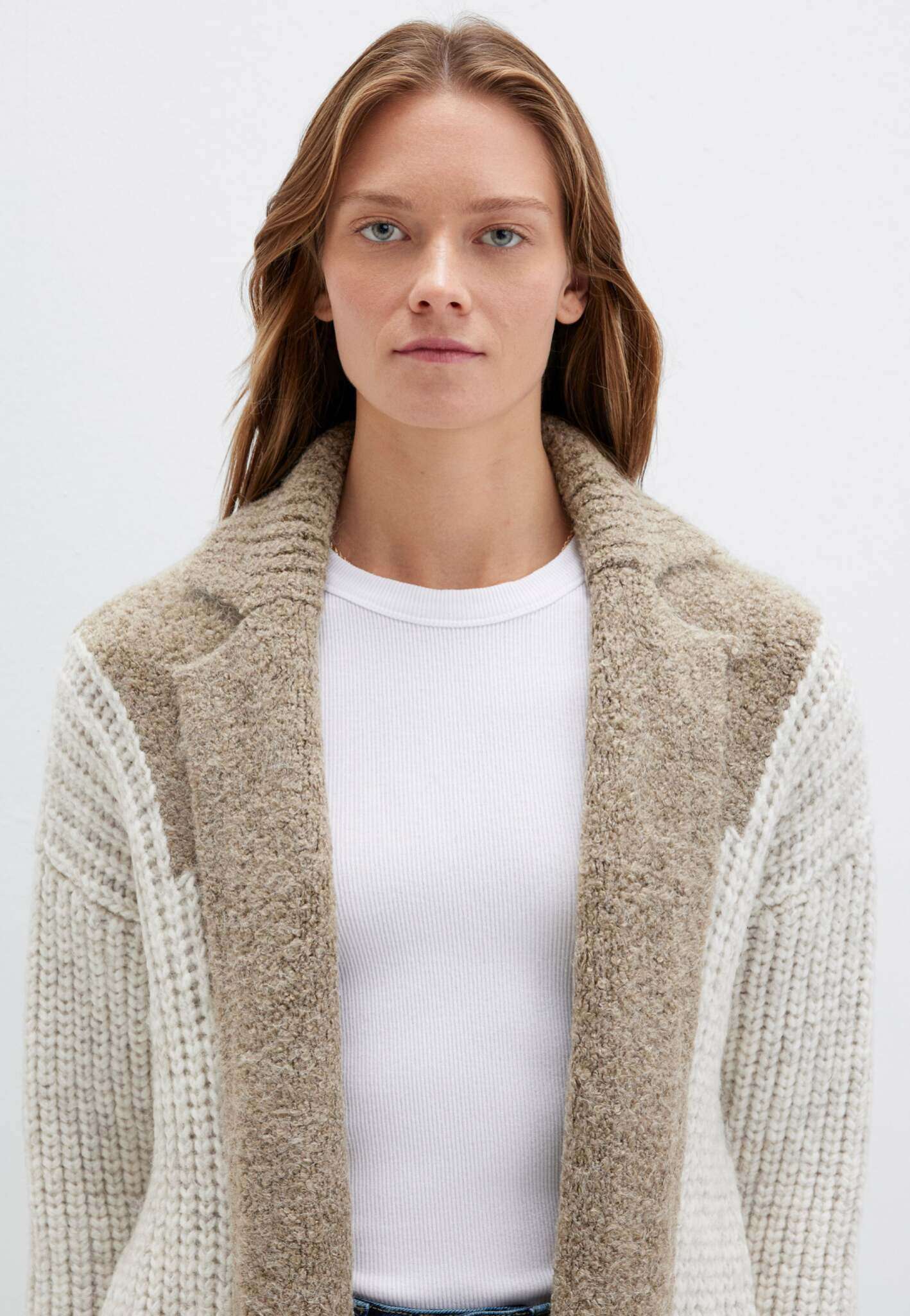 Cardigan in Silver Sage Stripe Strickjacken Mavi