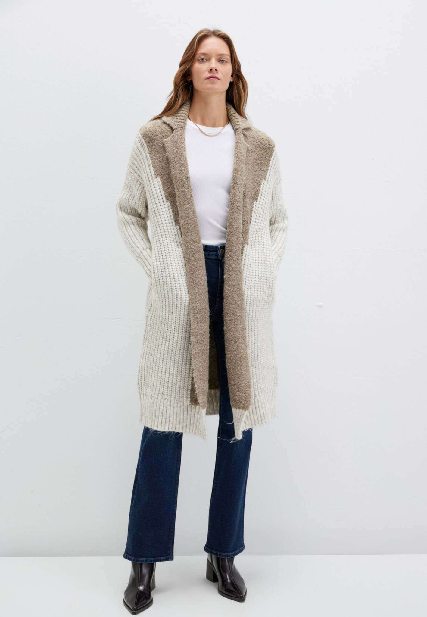 Cardigan in Silver Sage Stripe Strickjacken Mavi