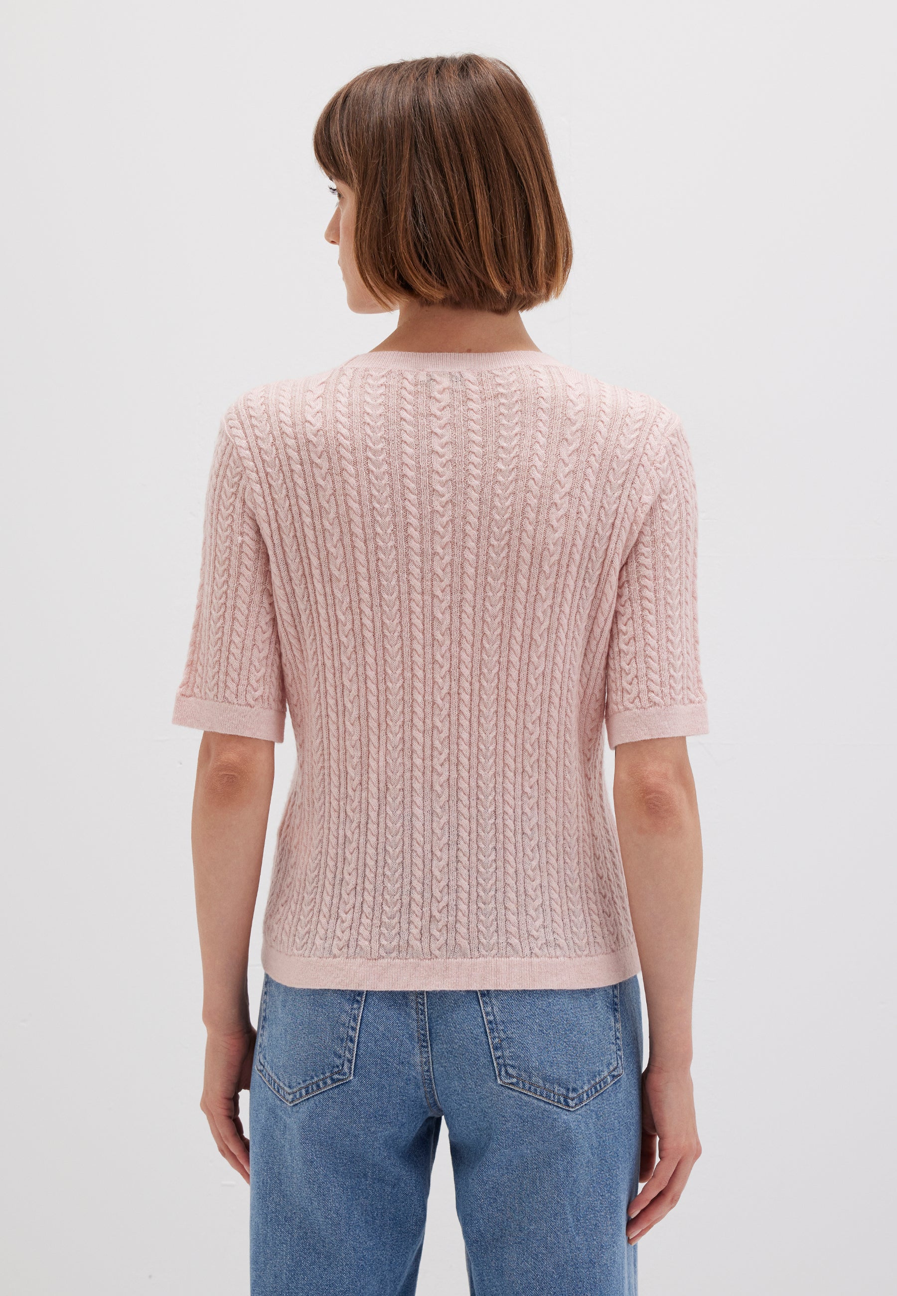 Short Sleeve Tricot in Lotus Melange Pullover Mavi