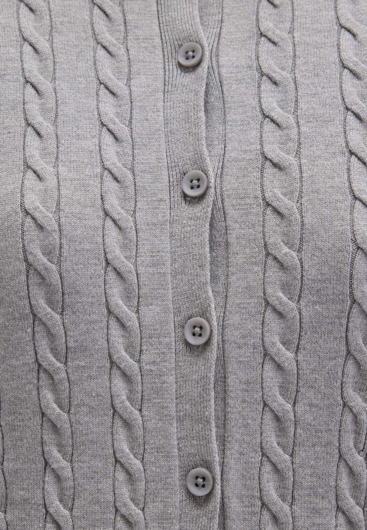 Button Short Cardigan in Mid Grey Melange Strickjacken Mavi