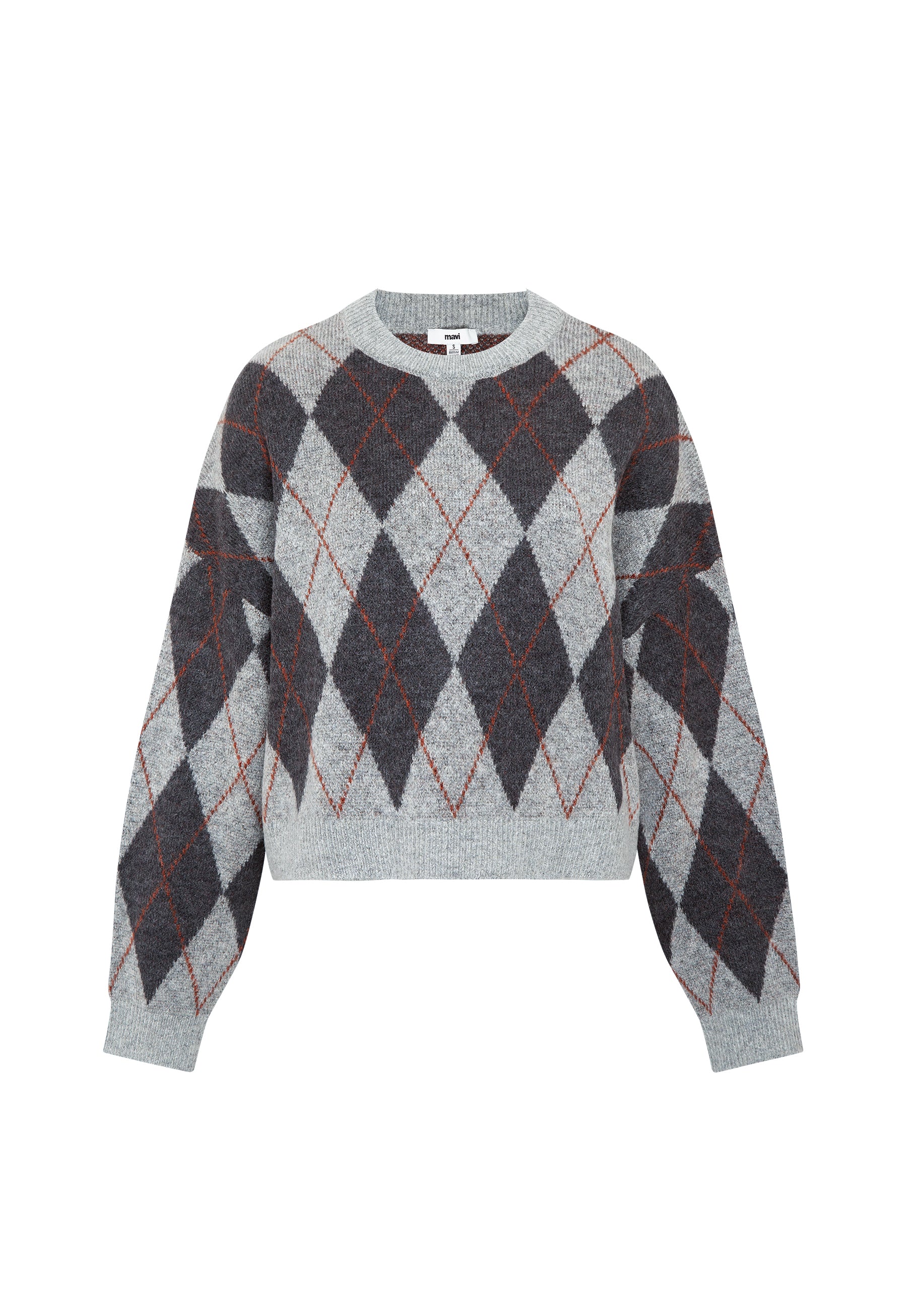 Pullover Crew Neck in Mid Grey Melange