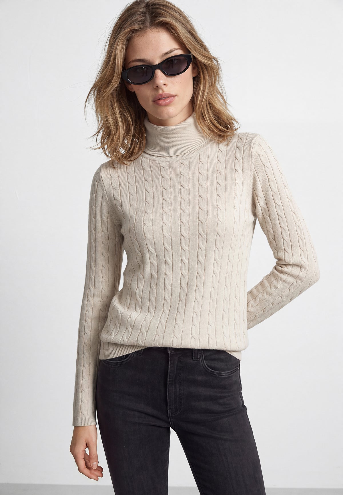 Rollkragenpullover High Neck in Pumice Stone Pullover Mavi