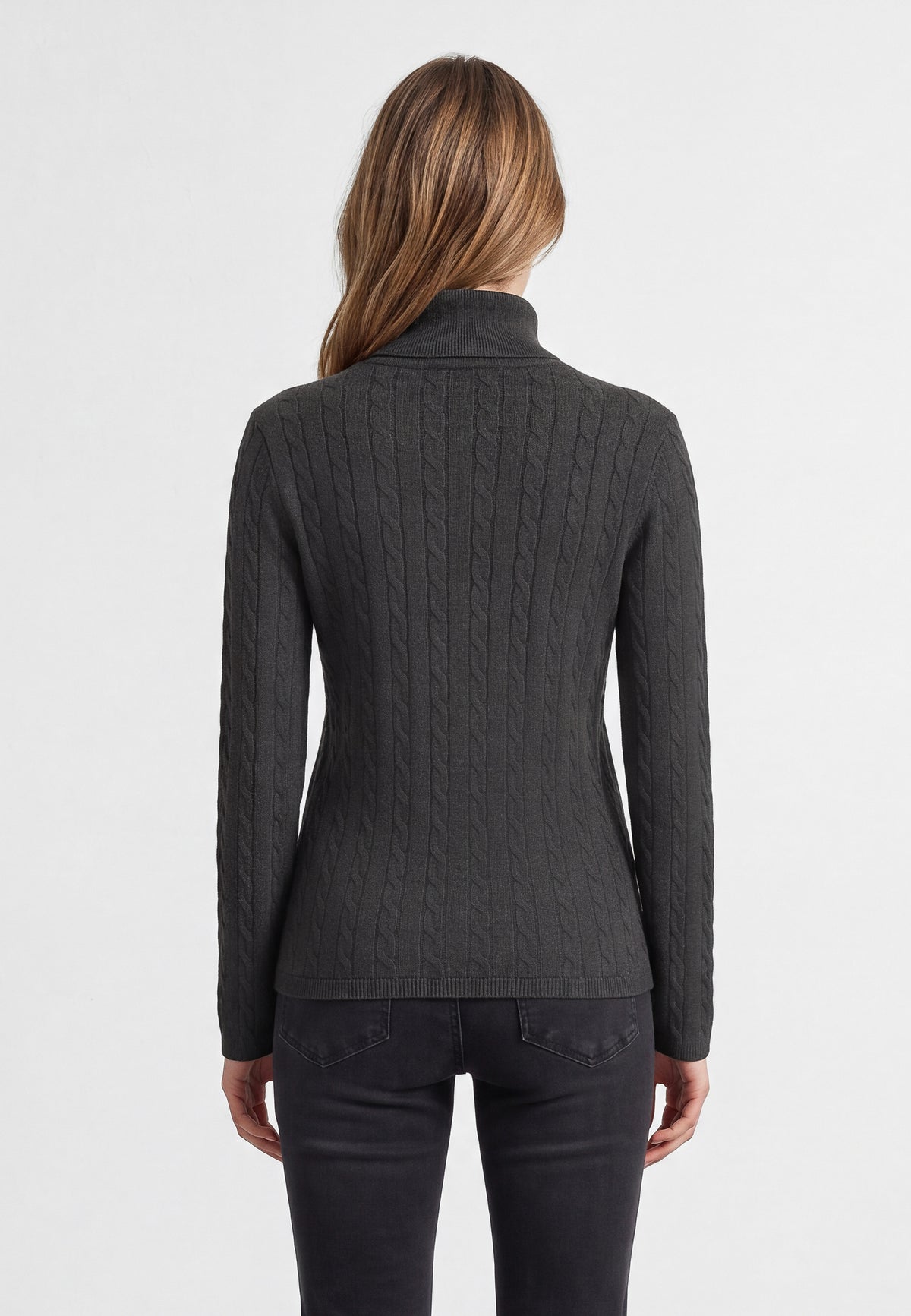 Rollkragenpullover High Neck in Dark Grey Melange Pullover Mavi