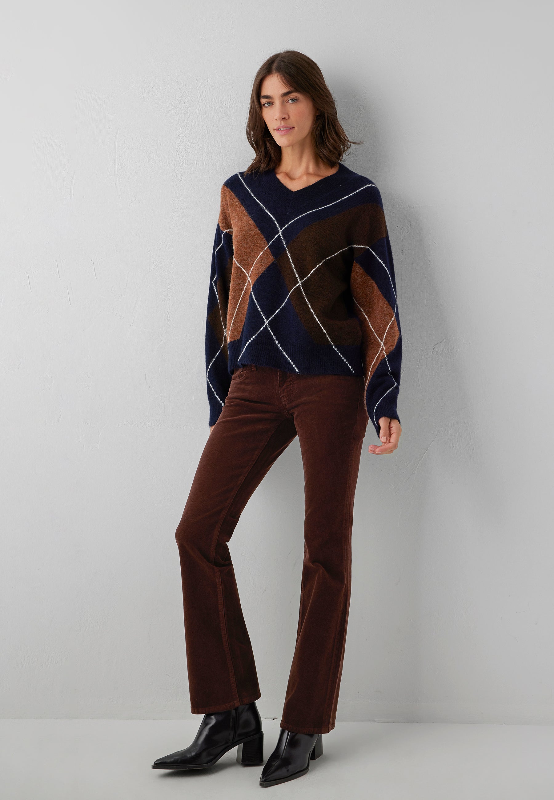 Pullover V-Neck in Maritime Blue