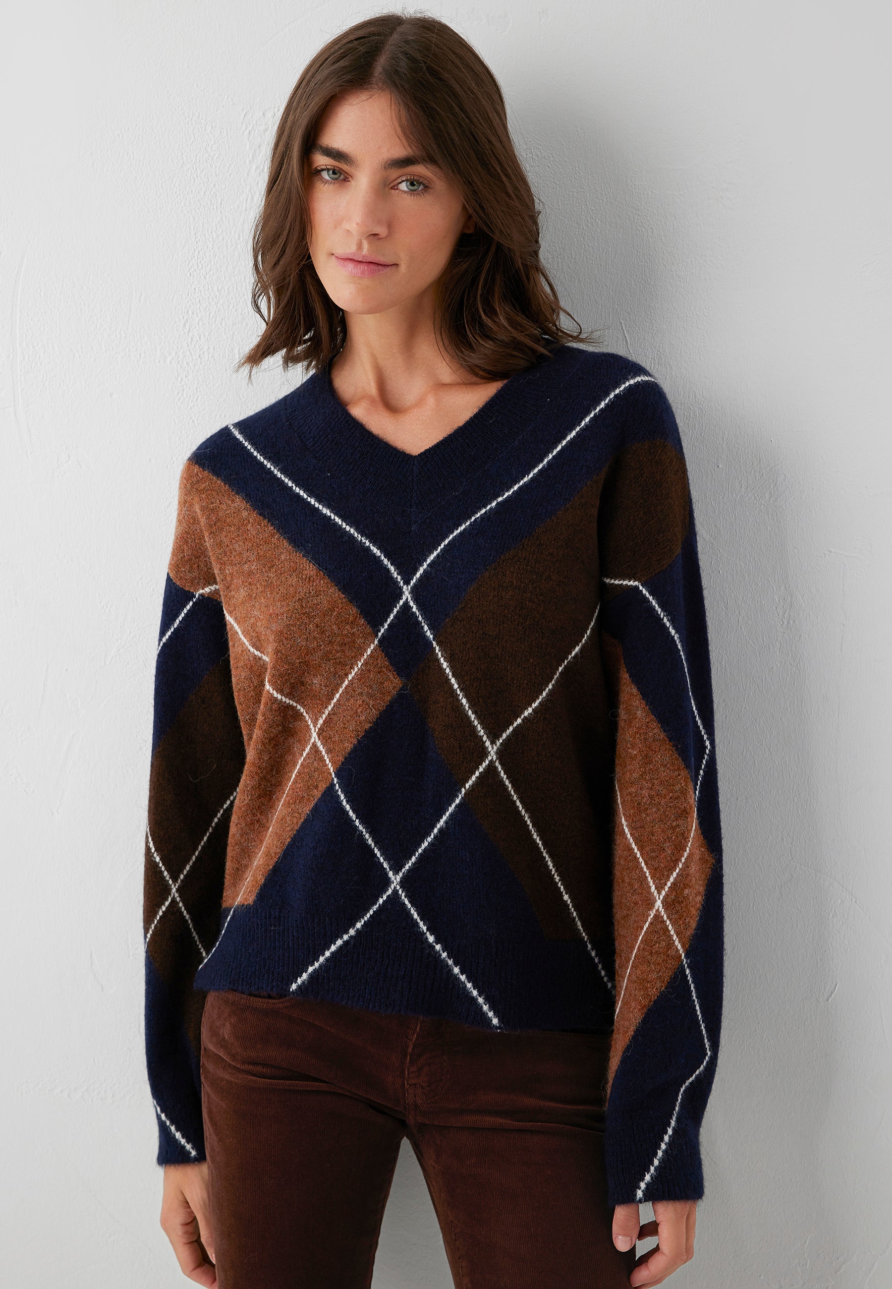 Pullover V-Neck in Maritime Blue