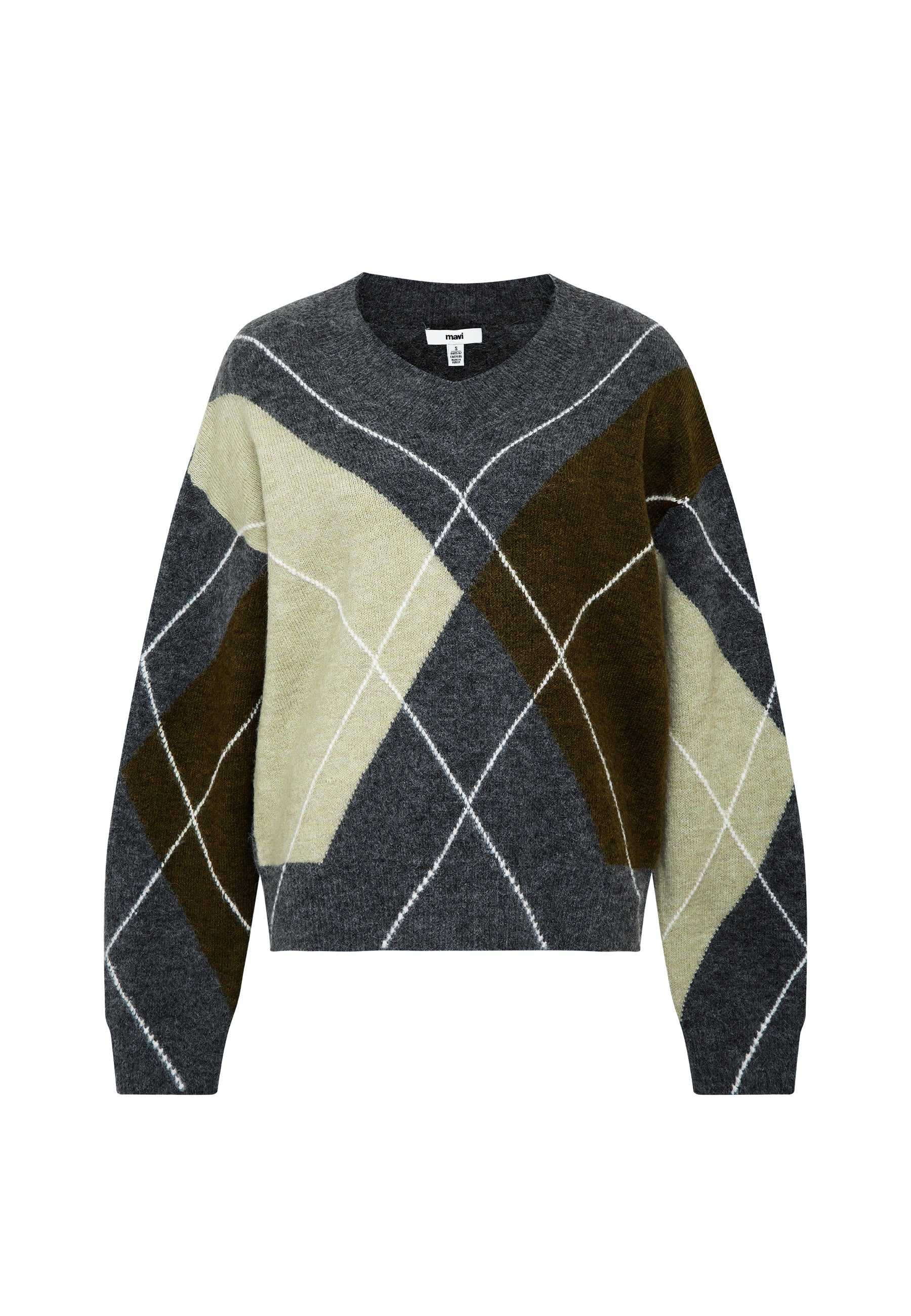 Pullover V-Neck in Antrasit Melange