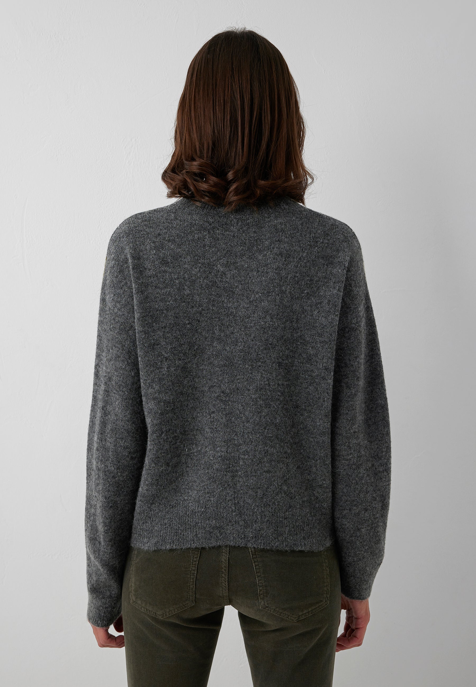 Pullover V-Neck in Antrasit Melange