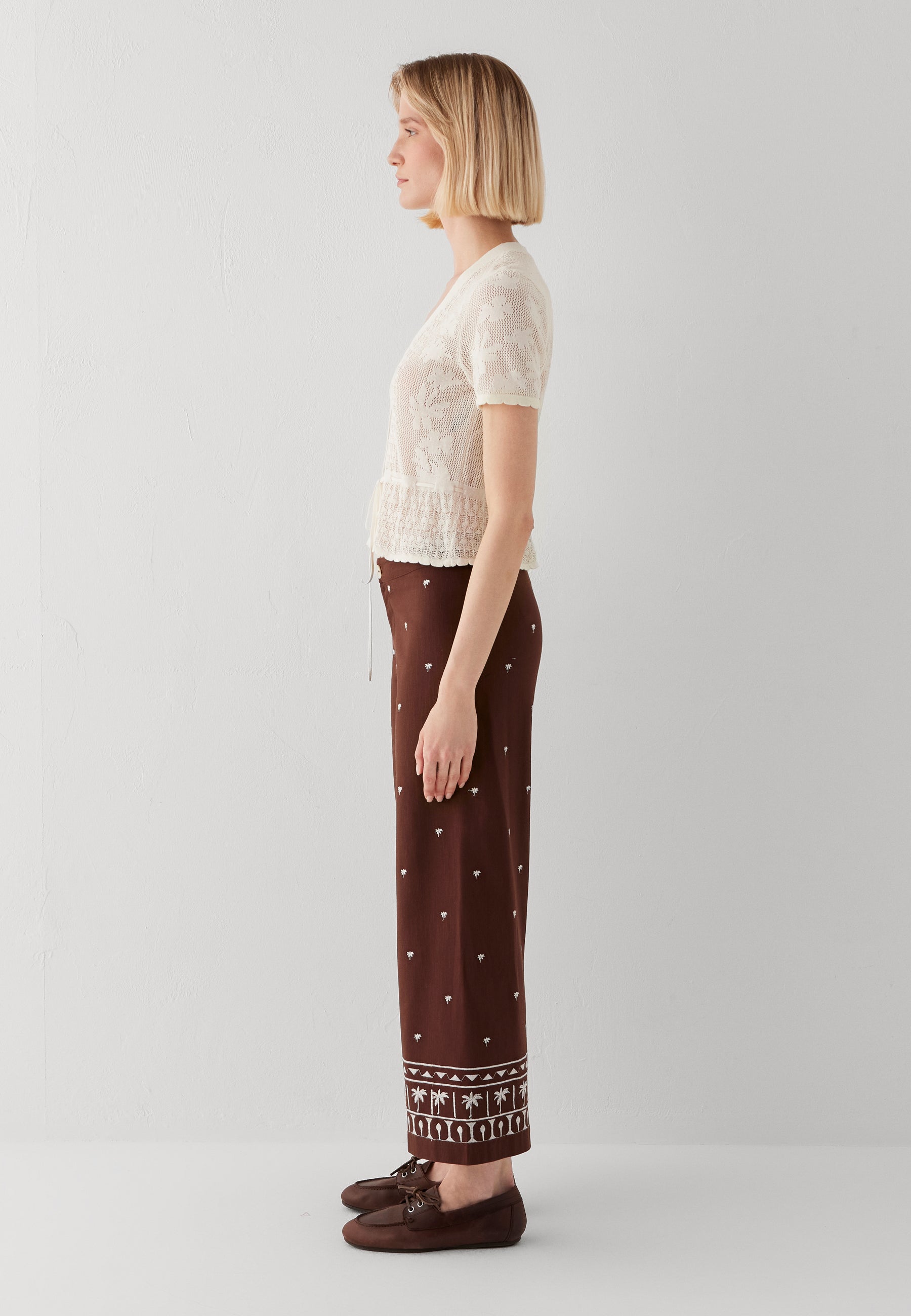 Short Sleeve Cardigan in Antique White Pullover Mavi