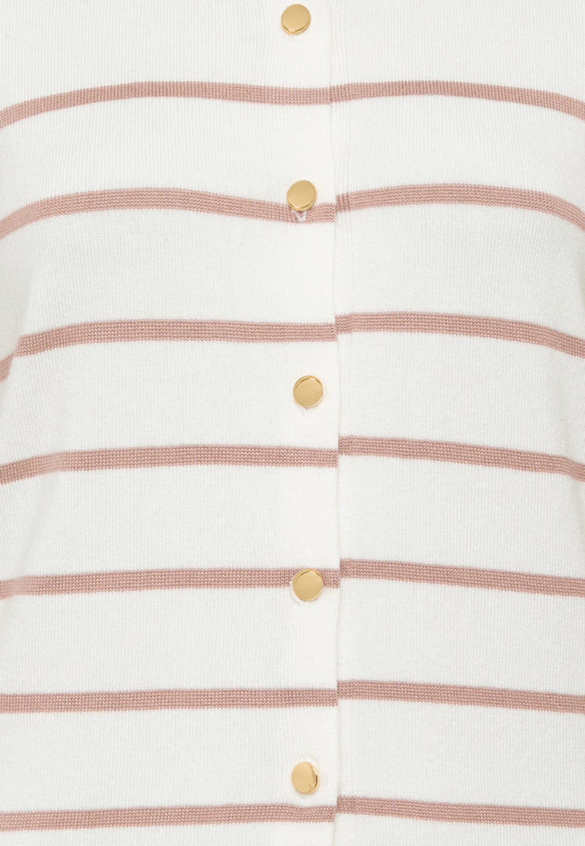 Strickjacke Buttoned in Woodrose Stripe Pullover Mavi