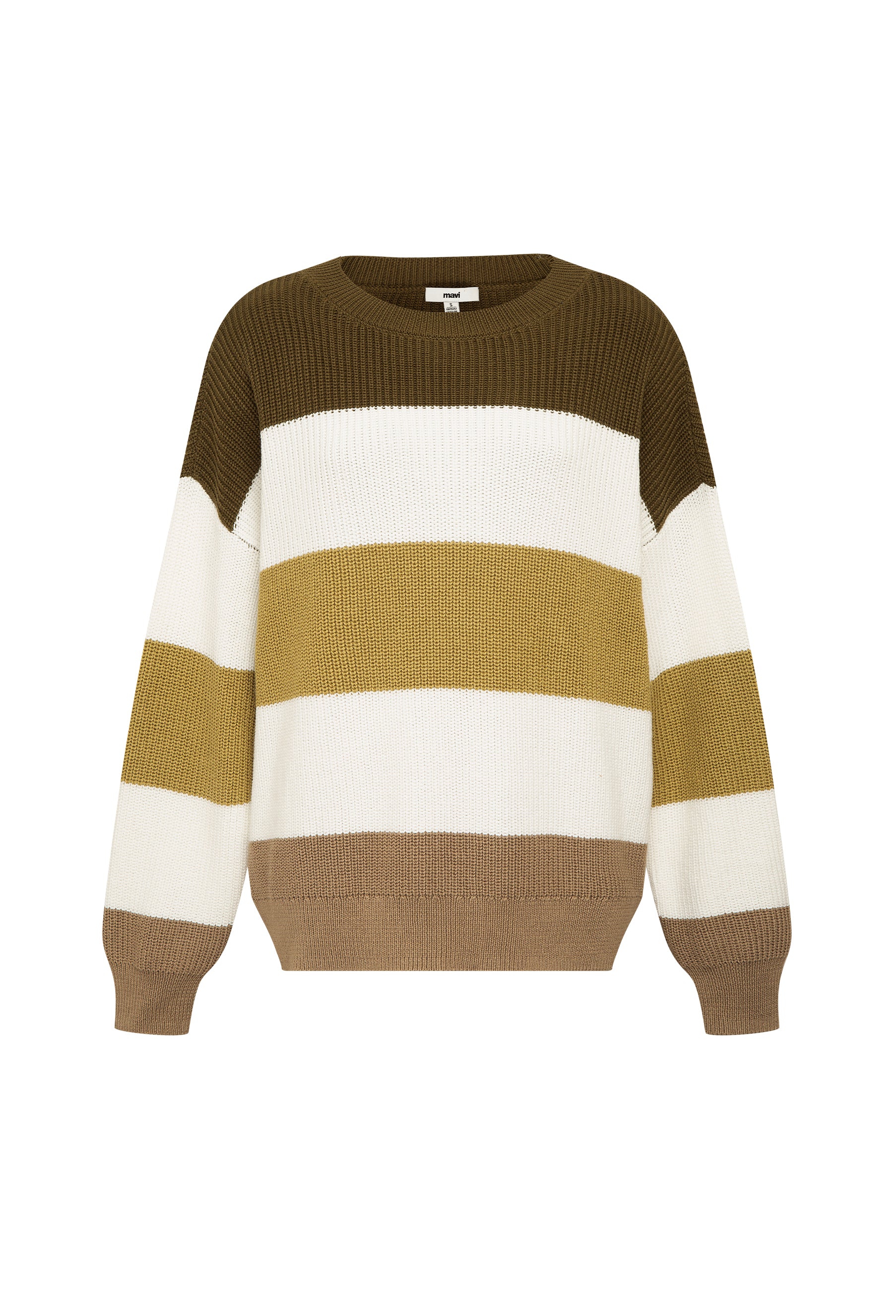 Pullover Striped in Dark Olive Pullover Mavi