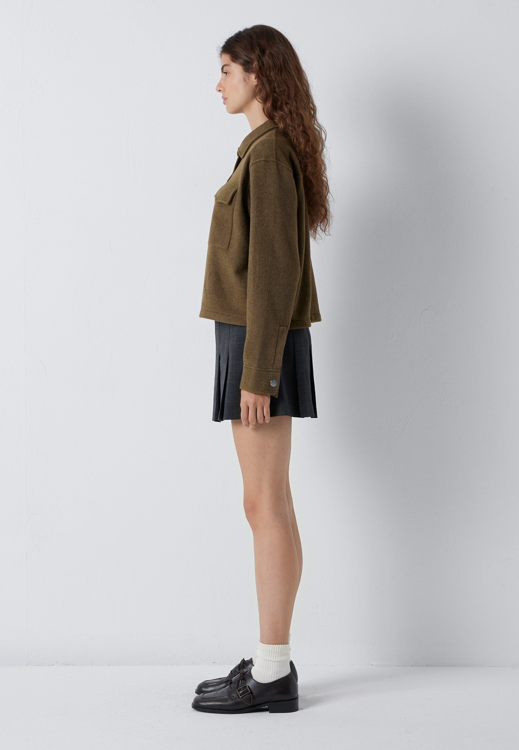 Jacke Button in Dark Olive Jacken Mavi