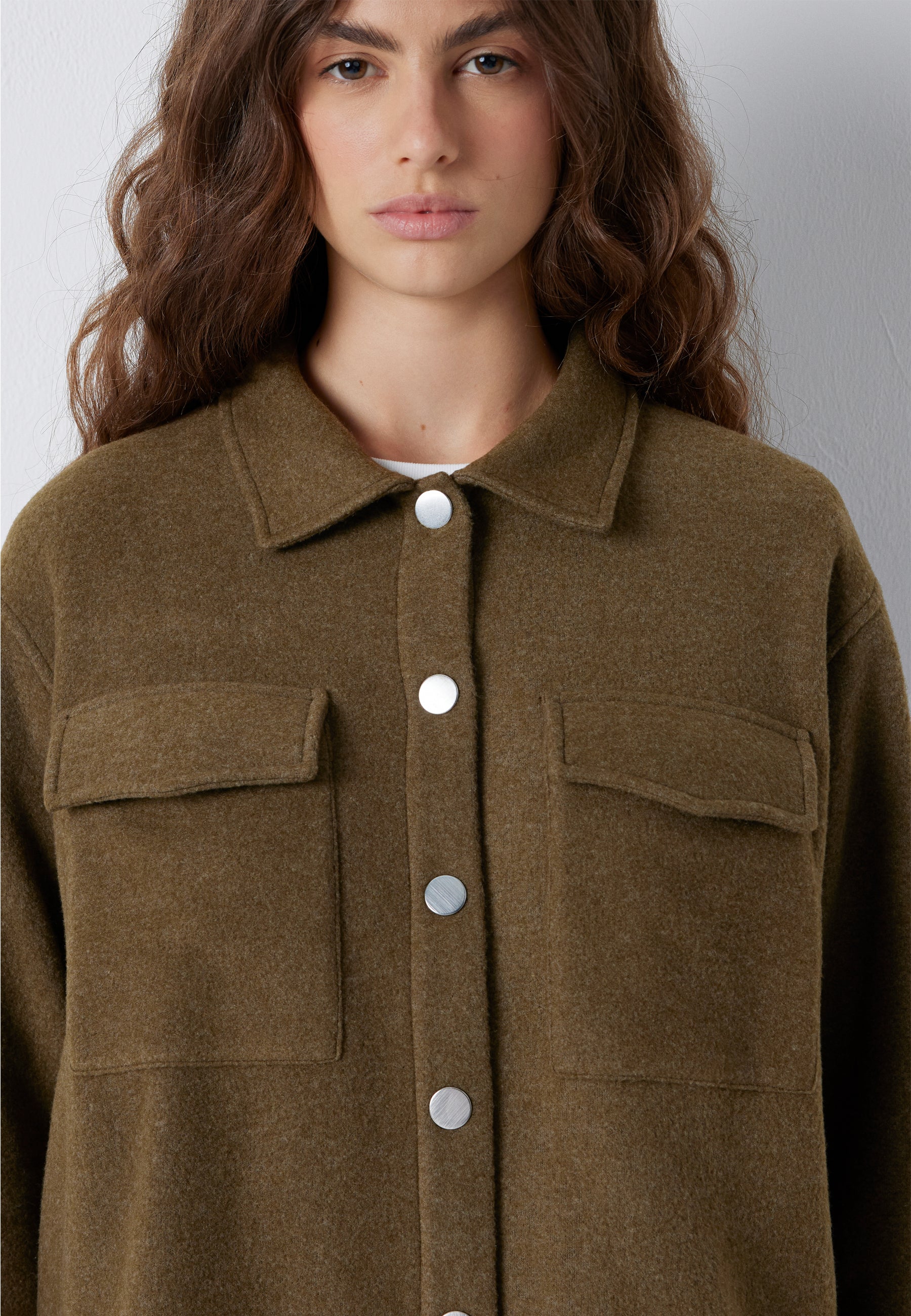 Jacke Button in Dark Olive Jacken Mavi