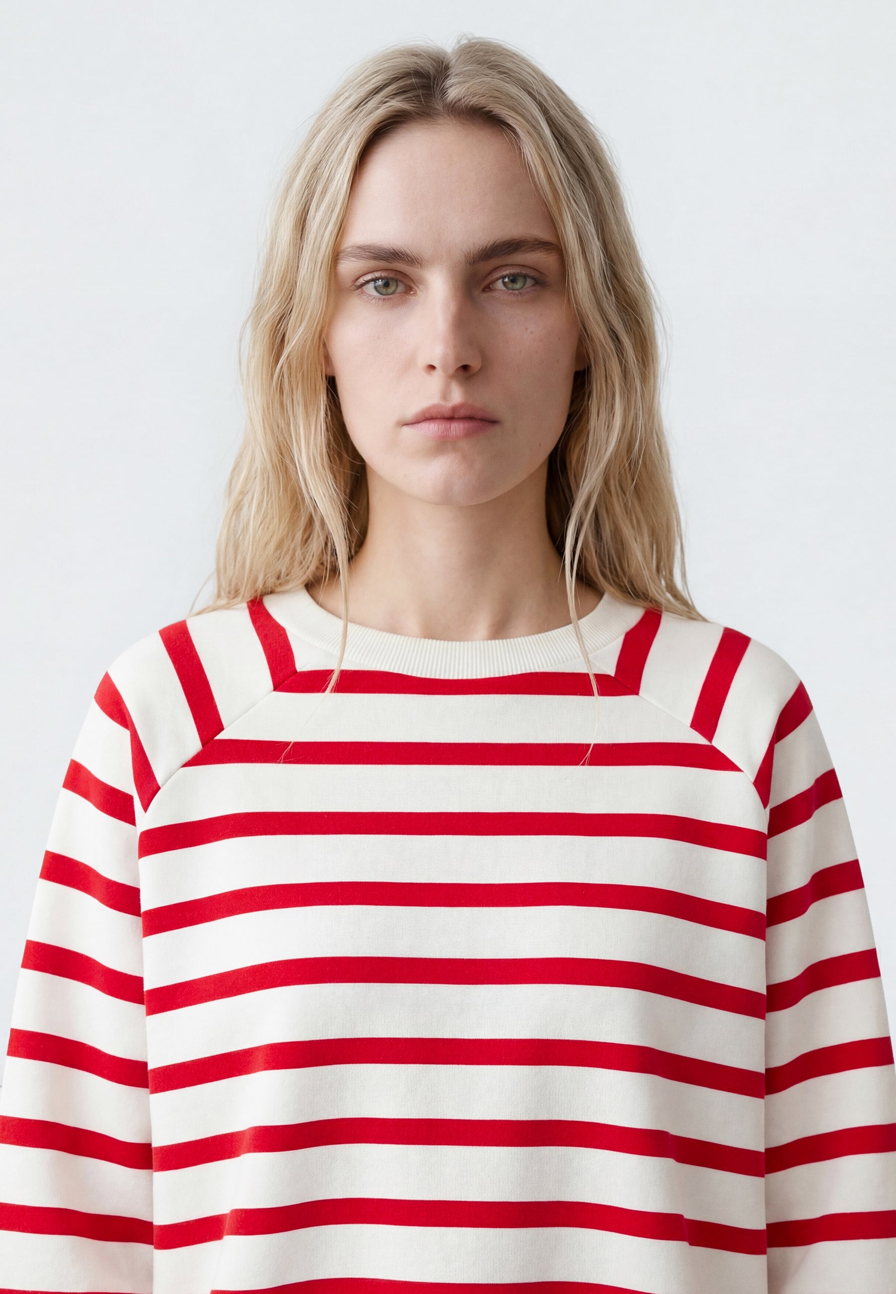 Crew Neck Sweatshirt in Red Stripe Sweatshirts Mavi