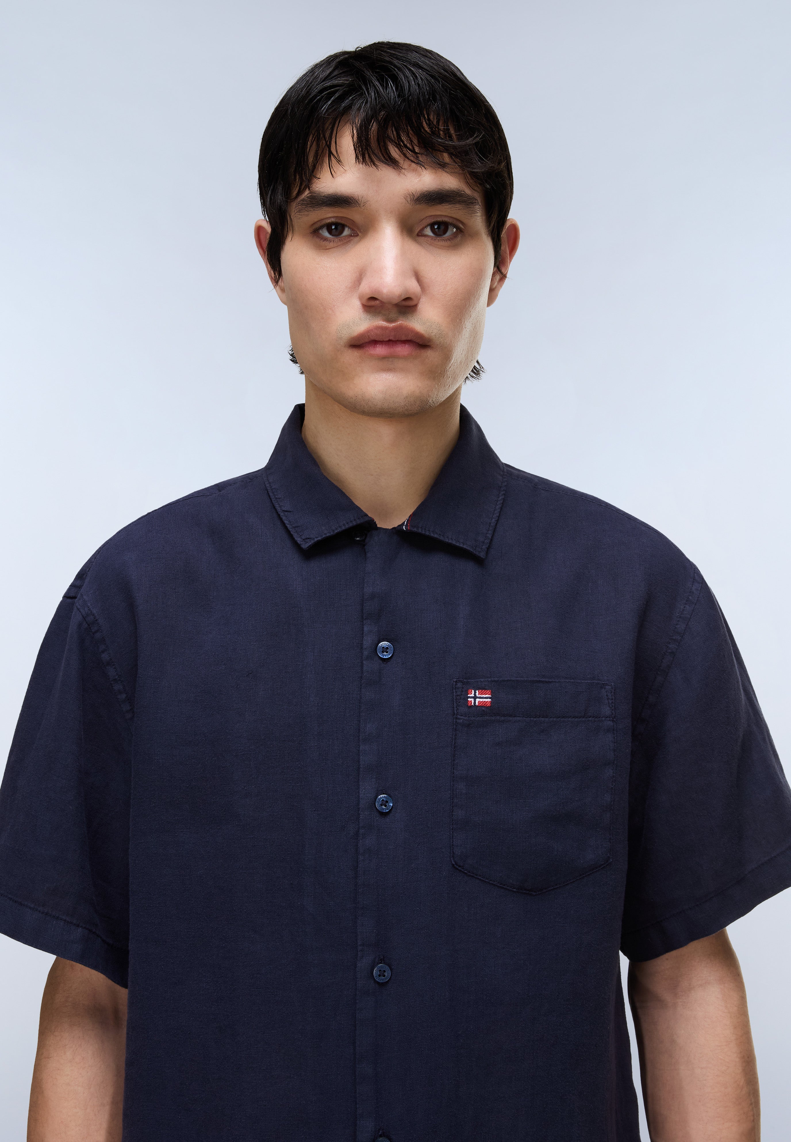 Kurzarmhemd G-LINEN SS 1 in Blu Marine Hemden Napapijri