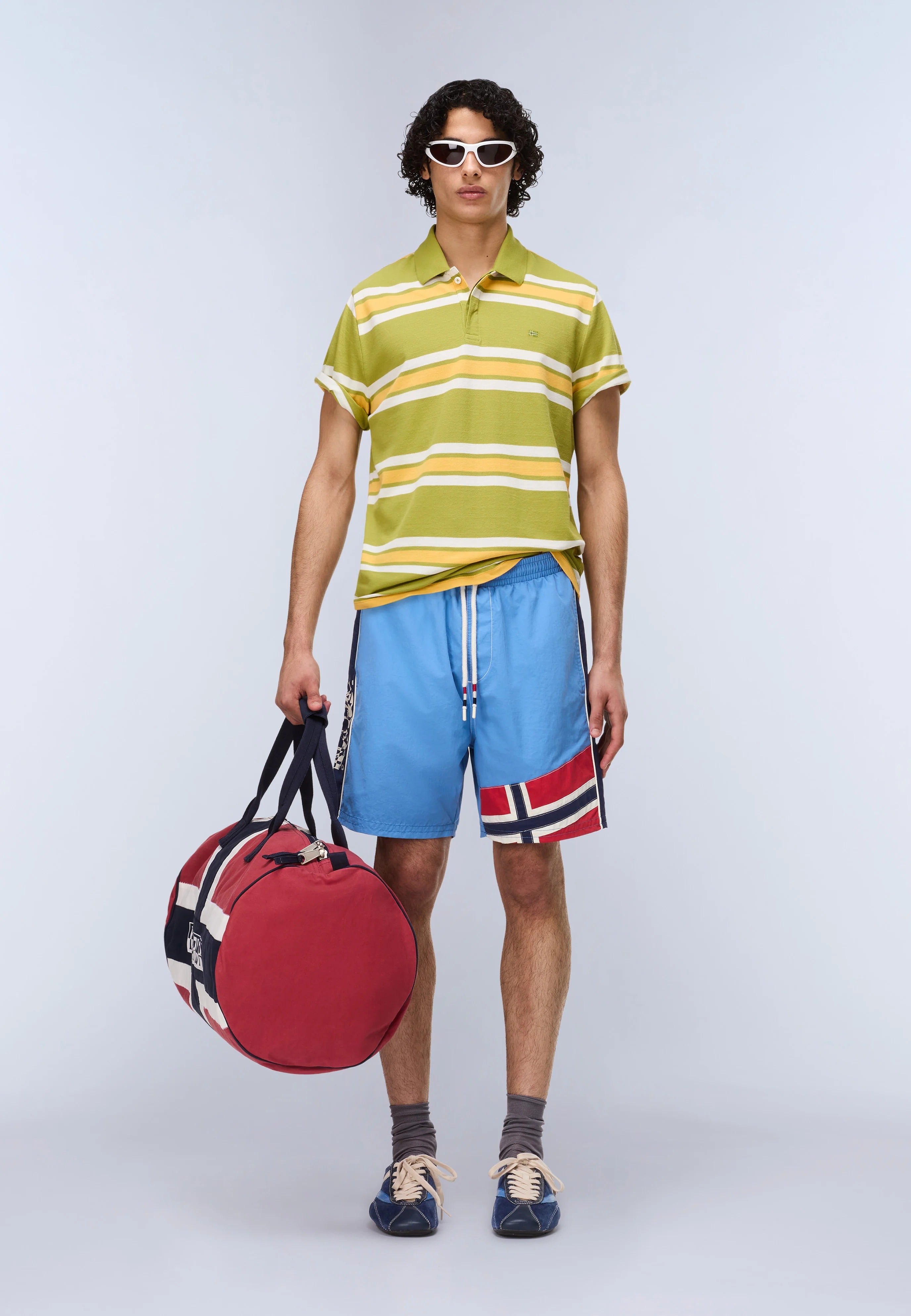 Polo E-HIKARI SS in Stripe Green T-Shirts Napapijri