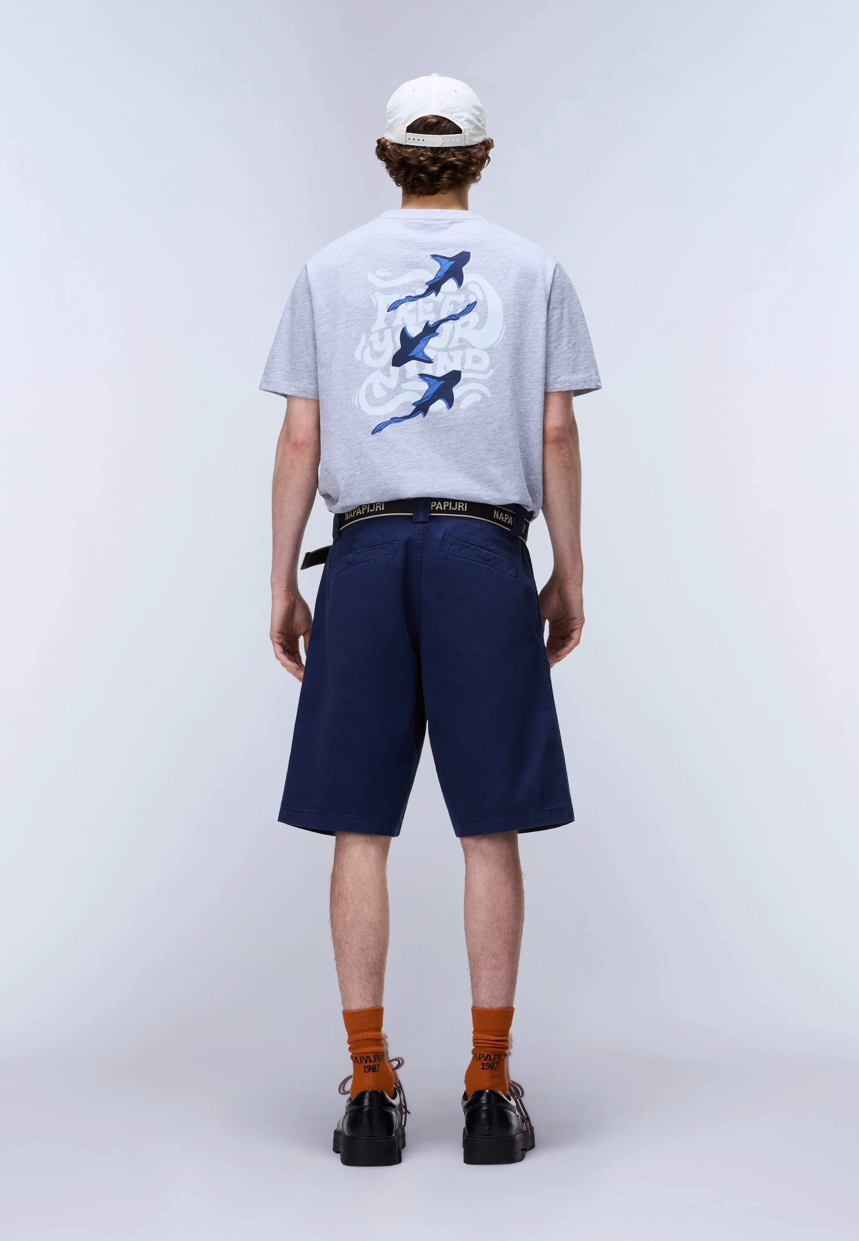 T-Shirt S-ELIOR SS in Grey Melange T-Shirts Napapijri