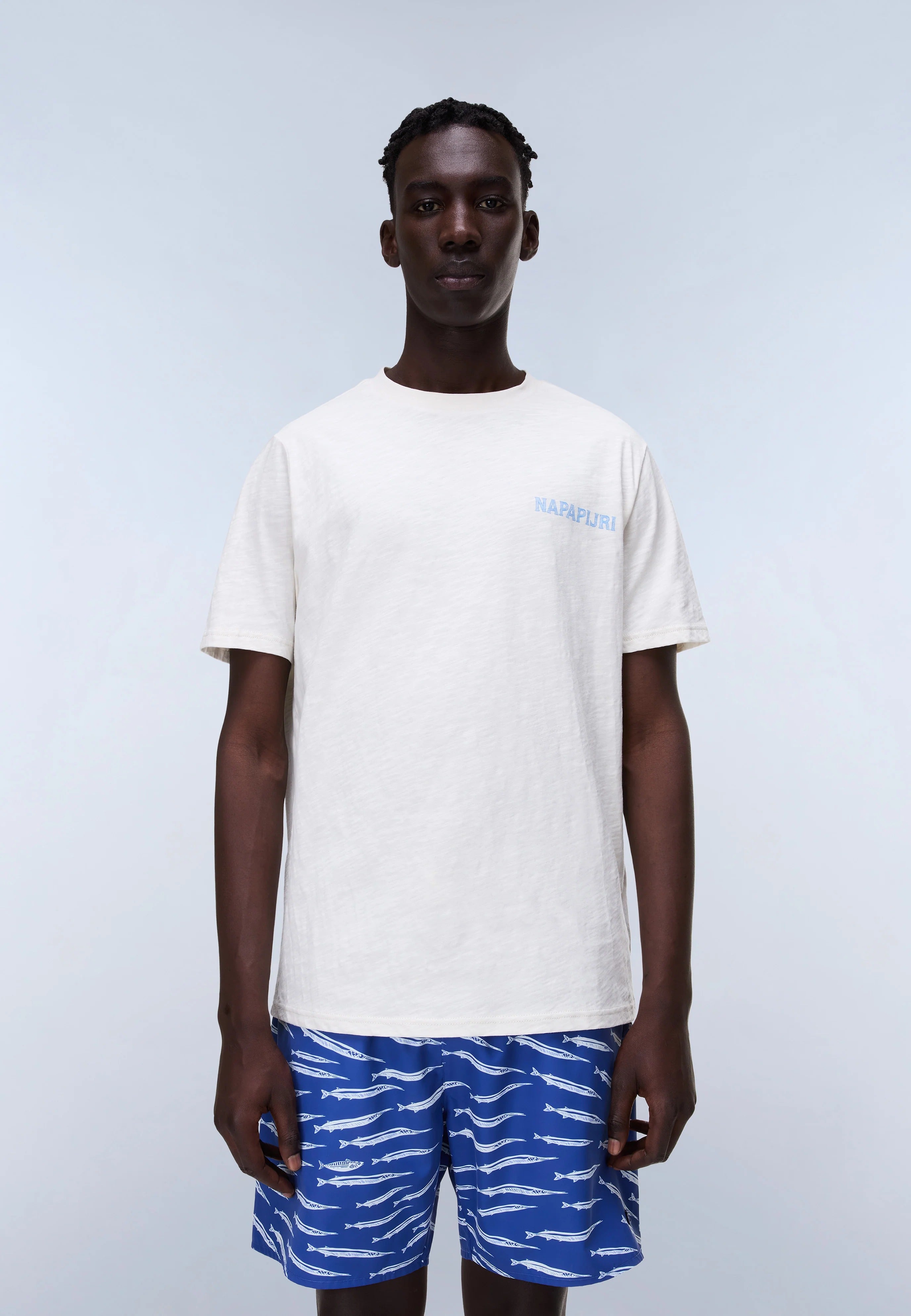 T-Shirt S-ELIOR SS in White Whisper T-Shirts Napapijri
