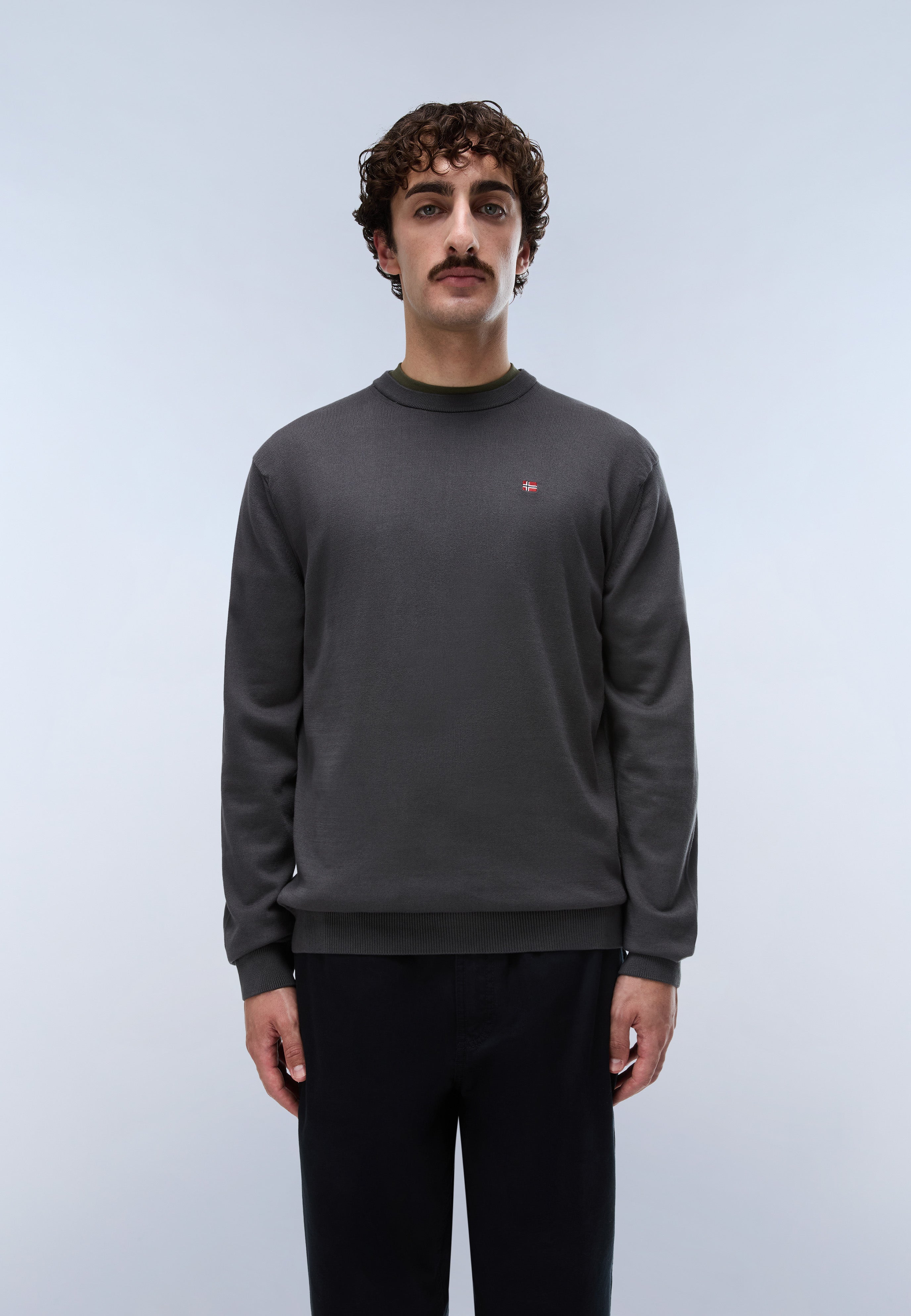 Pullover DROZ 5 in Dark Grey Solid Pullover Napapijri