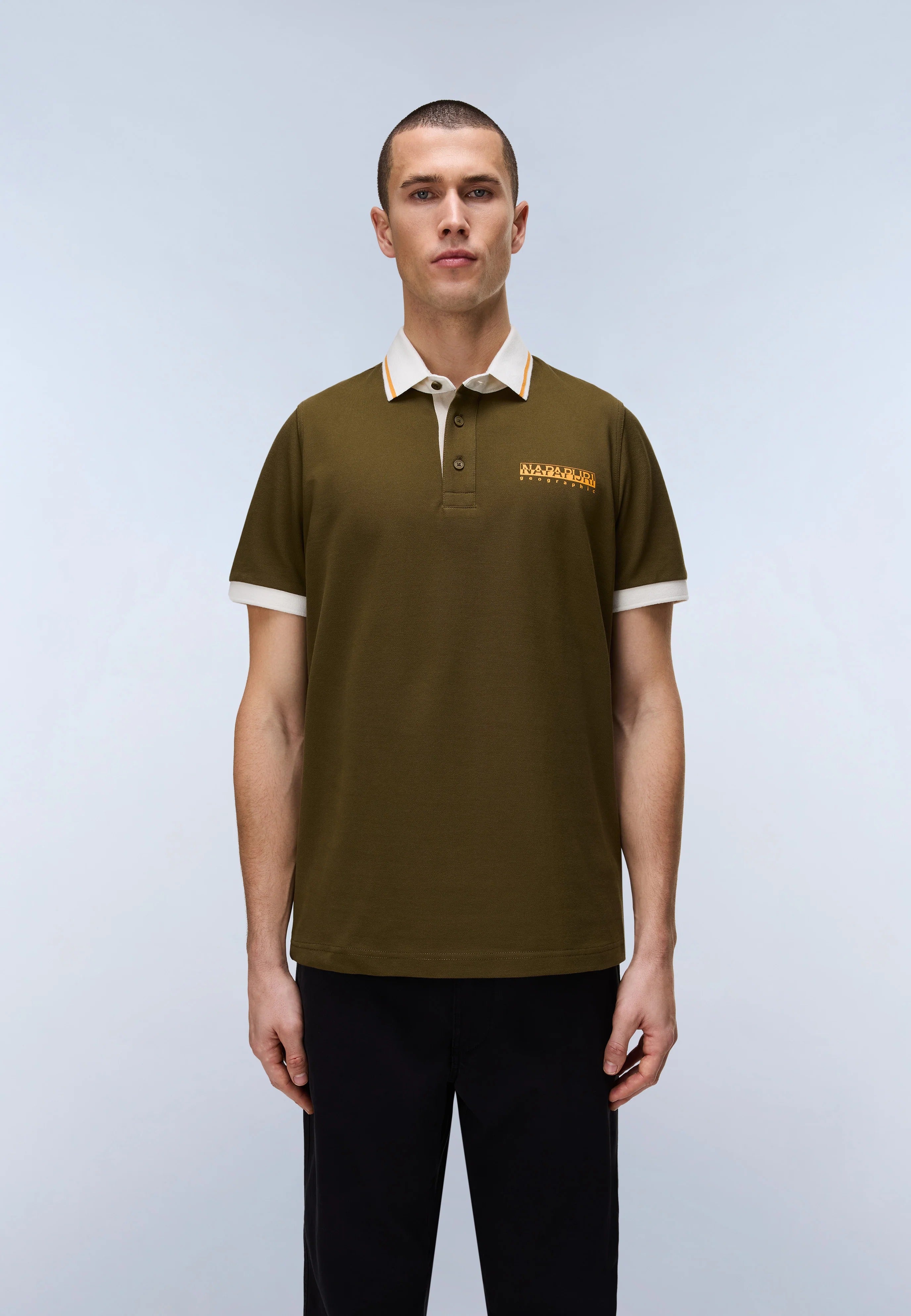 Polo E-ZERI SS in Dark Olive T-Shirts Napapijri