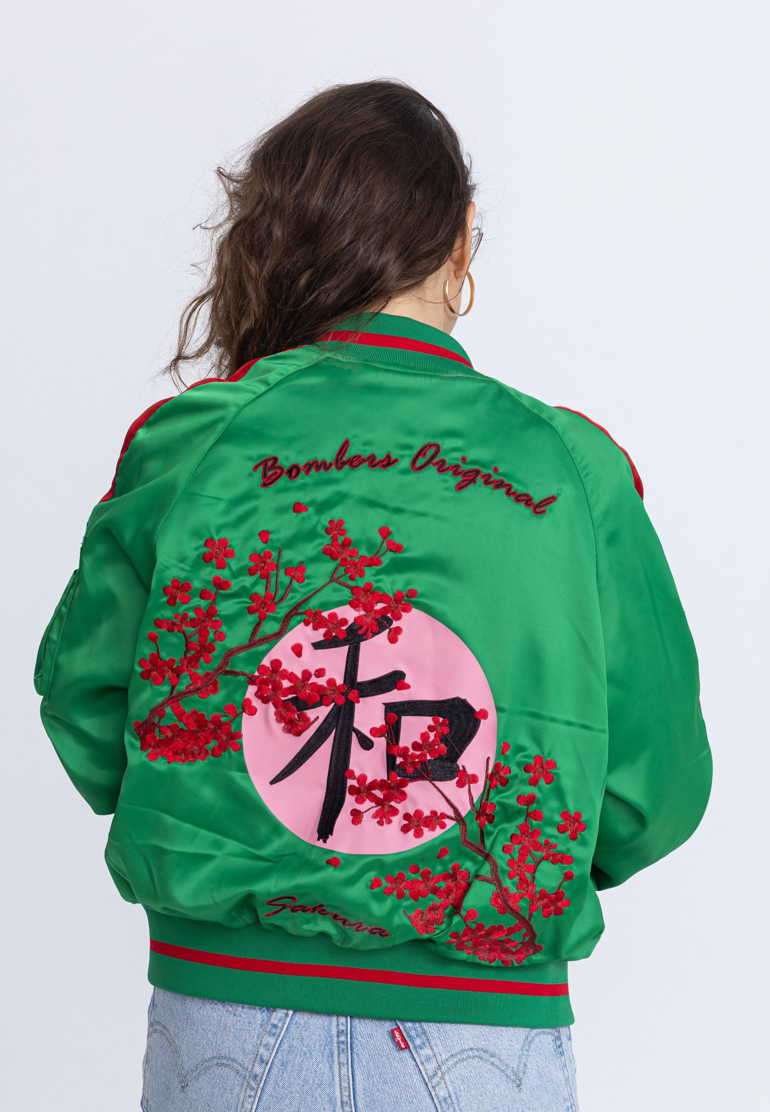 Sakura W Bomberjacke in Green Jacken Bombers Original   