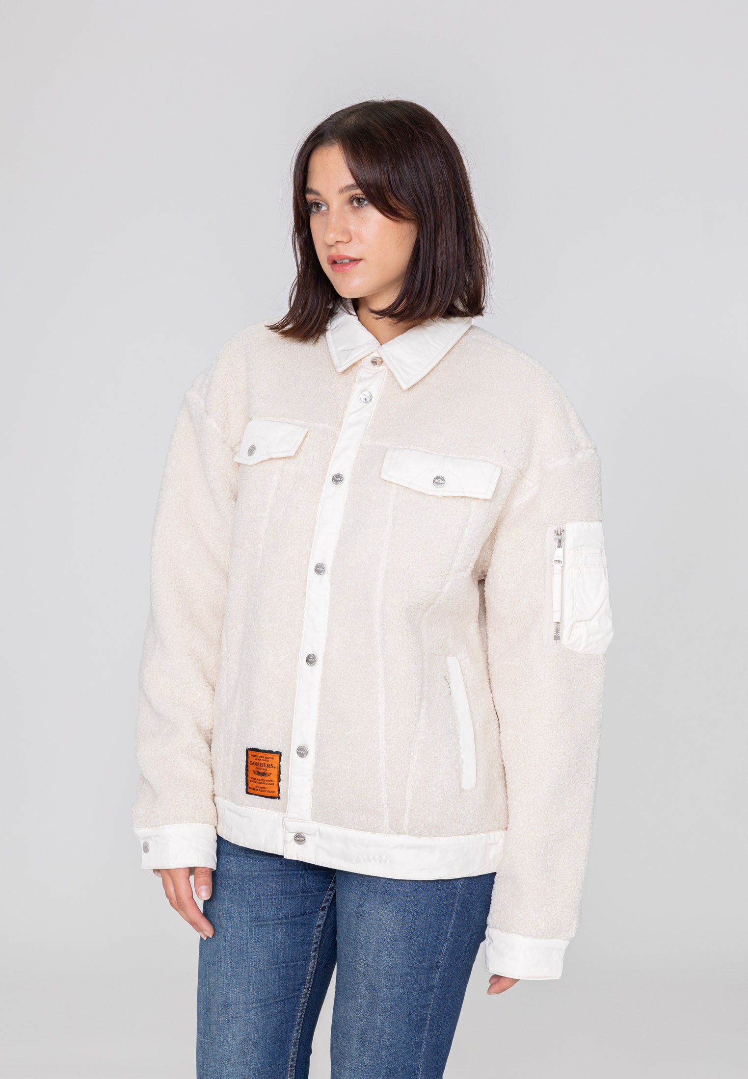 Saratoga U Sherpajacke in Cream Jacken Bombers Original   