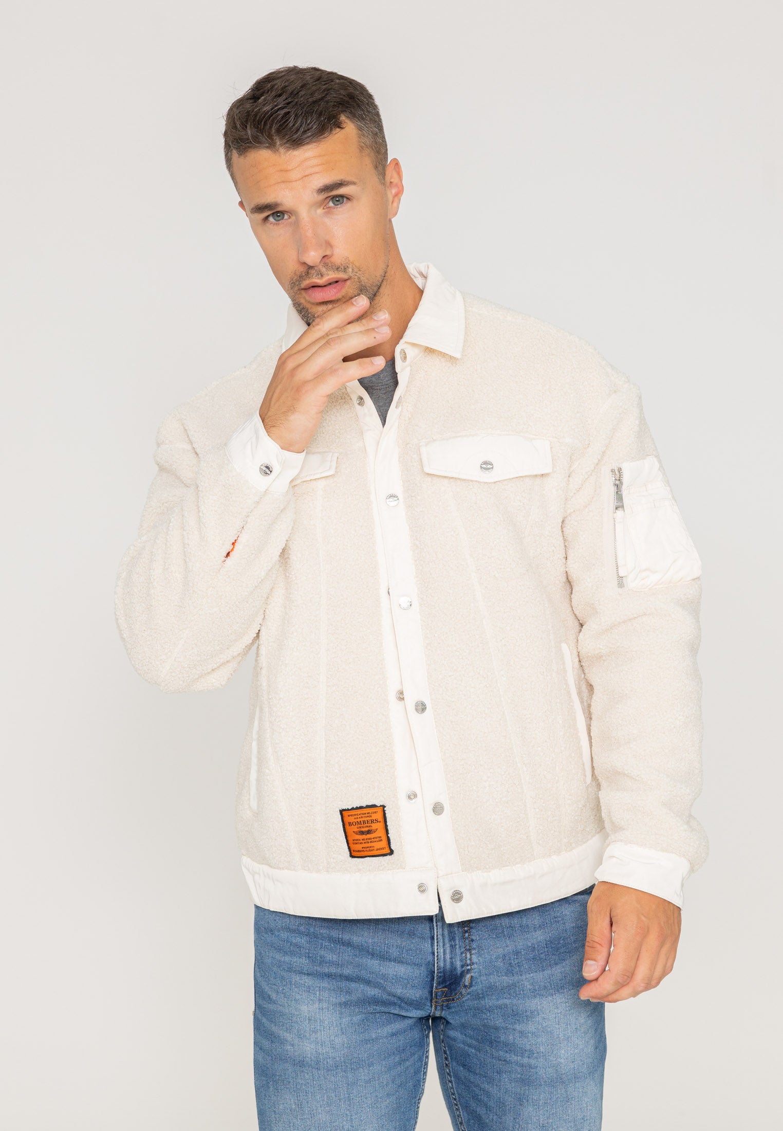 Saratoga U Sherpajacke in Cream Jacken Bombers Original   