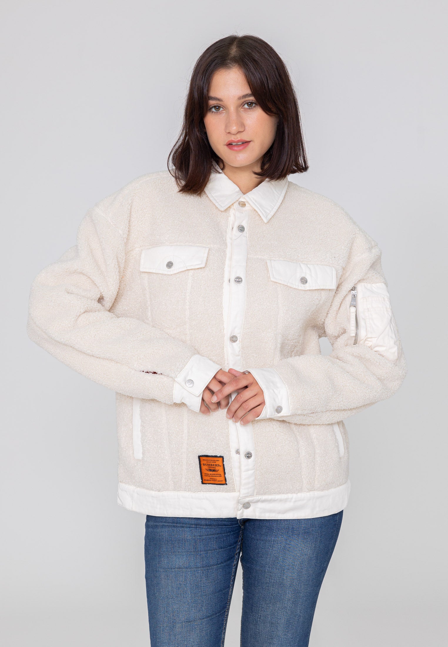 Saratoga U Sherpajacke in Cream Jacken Bombers Original   