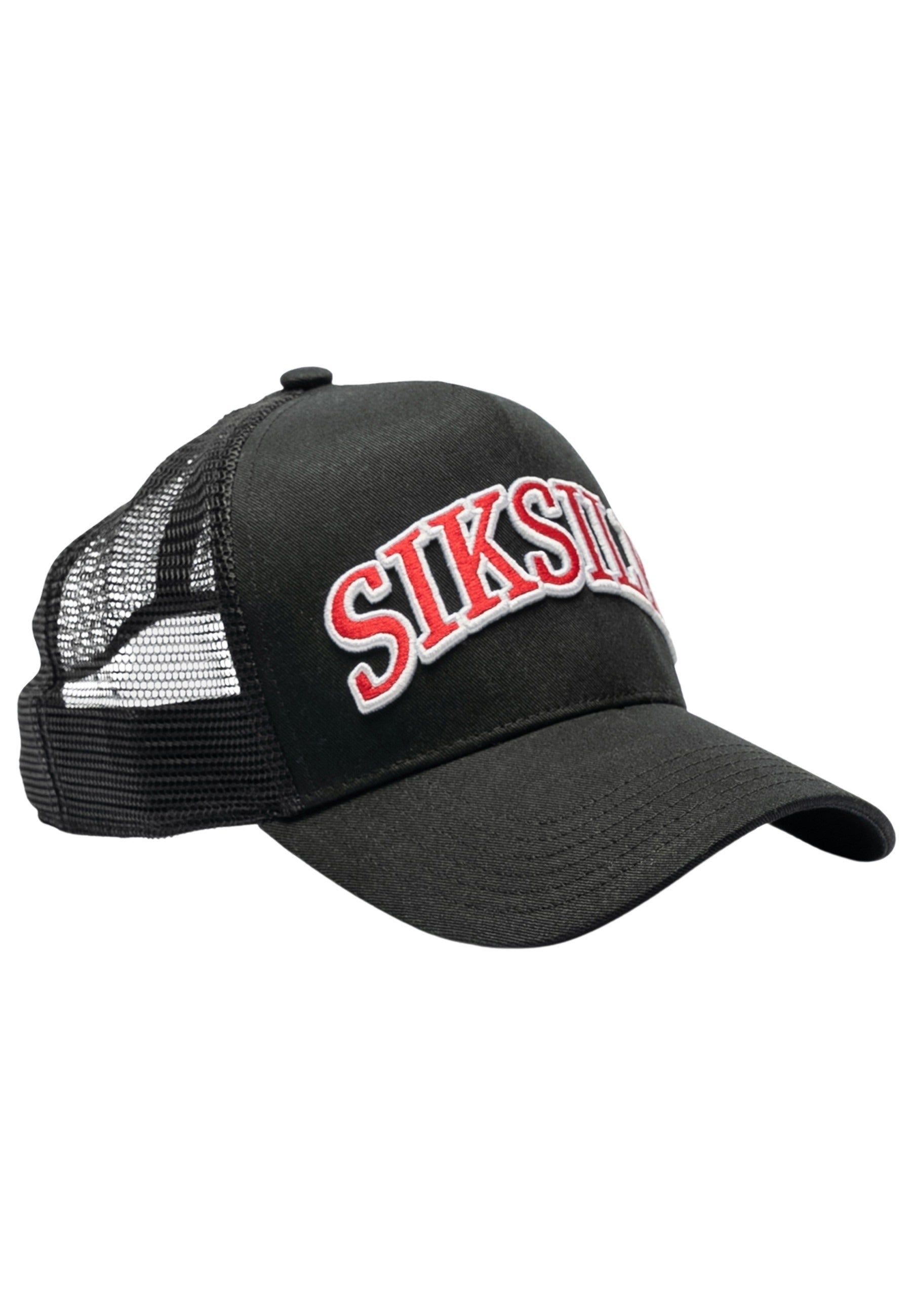 Mesh Shadow Logo Trucker Cap in Black Caps SikSilk   