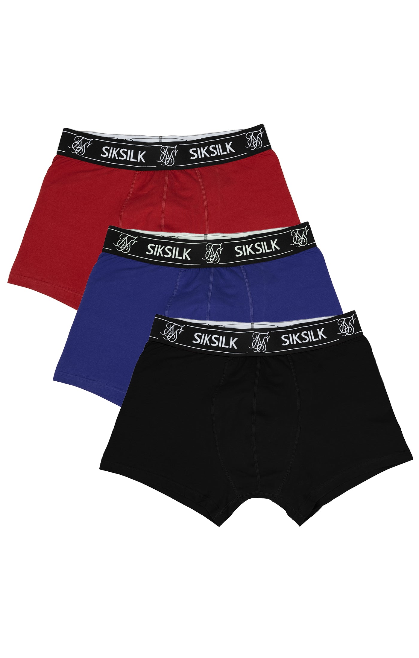 Multi 3 Pack Boxer in Black, Navy, Burgundy Unterwäsche SikSilk   