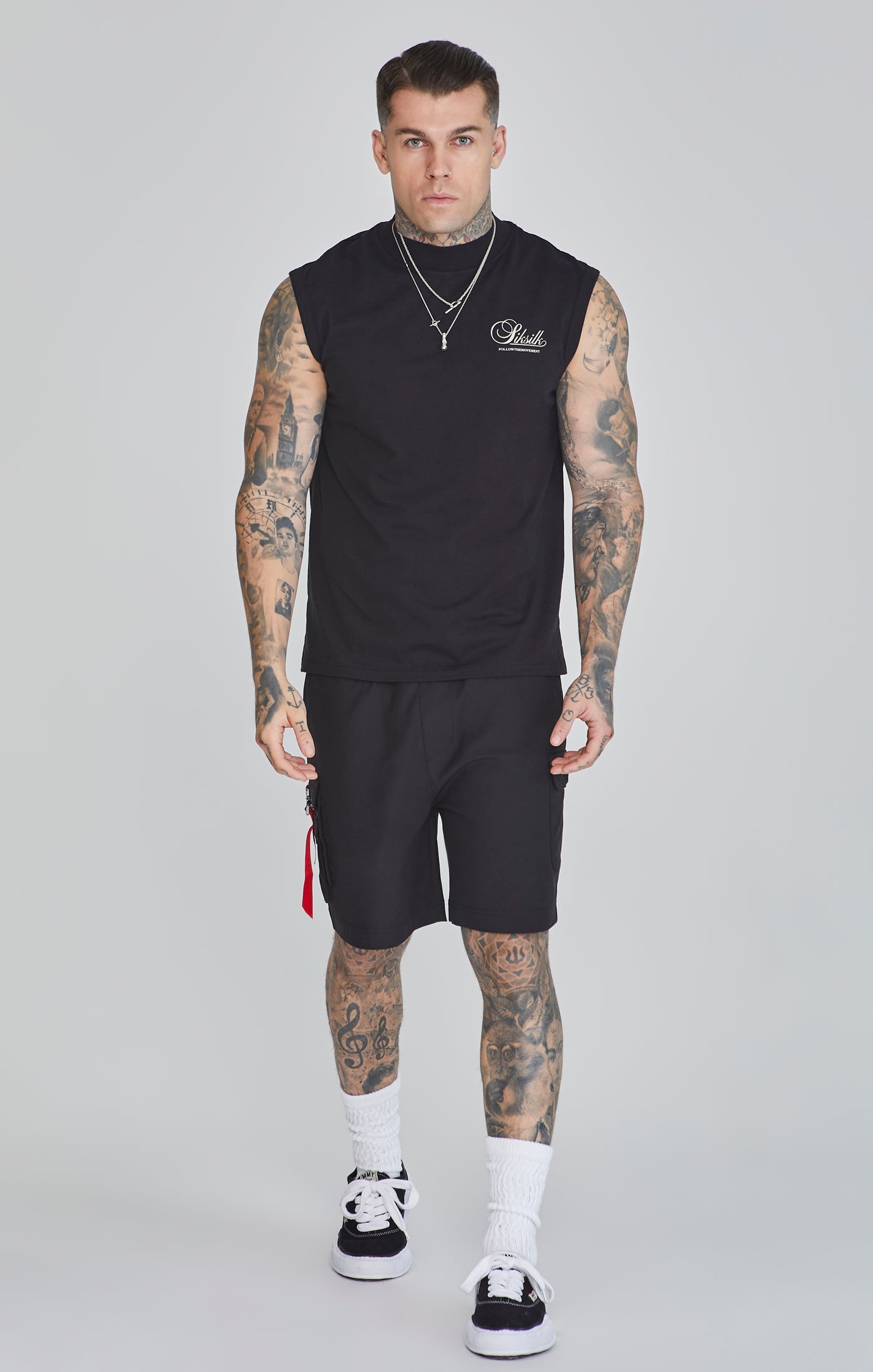 Flight Cargo Shorts in Black Shorts SikSilk   