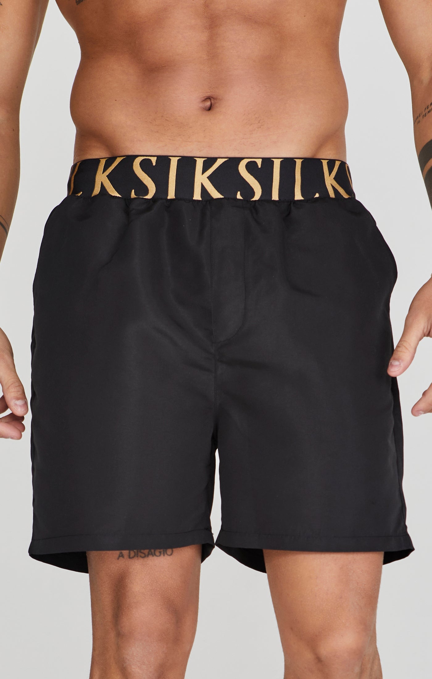 Swim Shorts in Black Badehosen SikSilk   