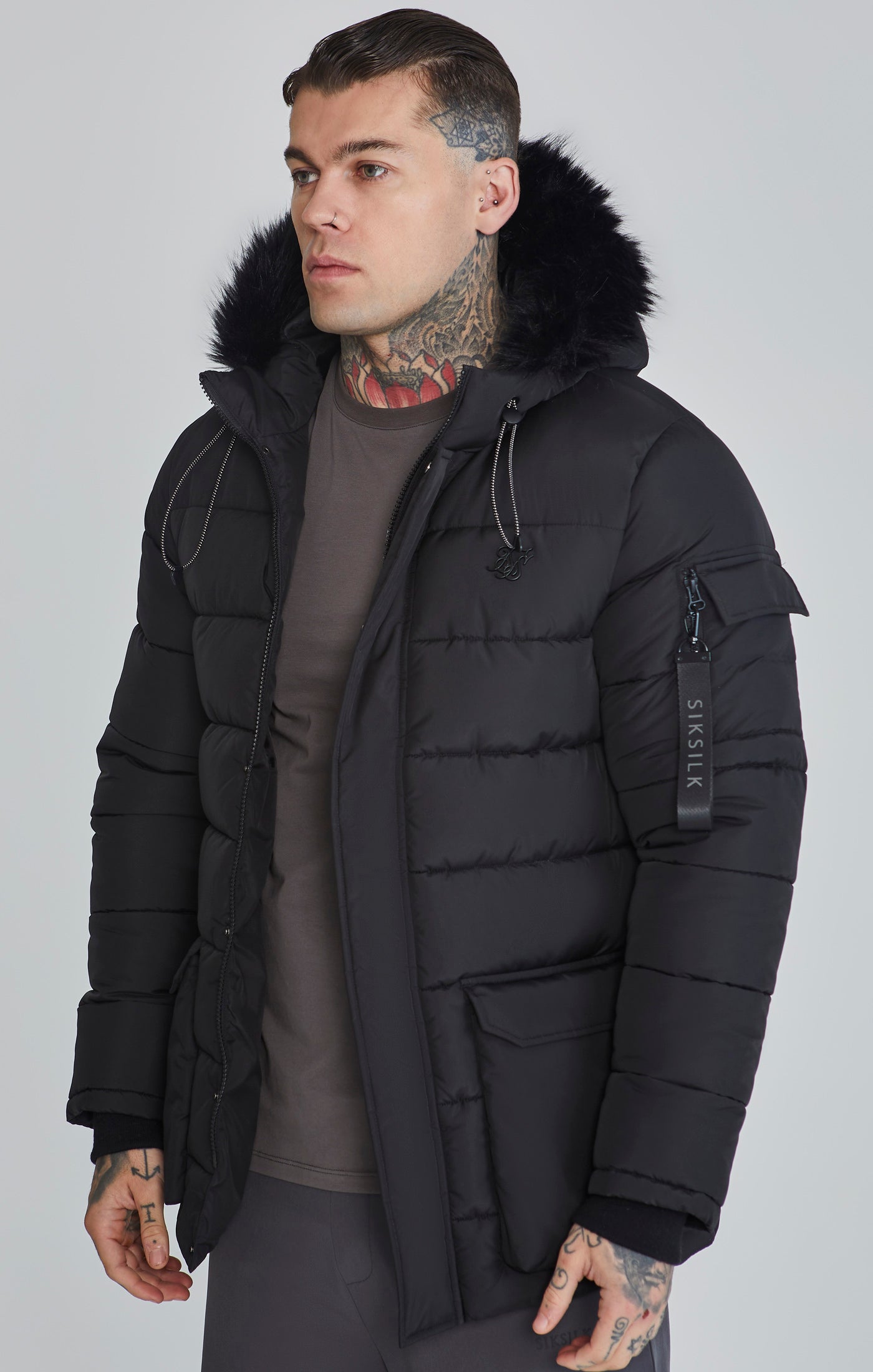 Parka in Black Jacken SikSilk   