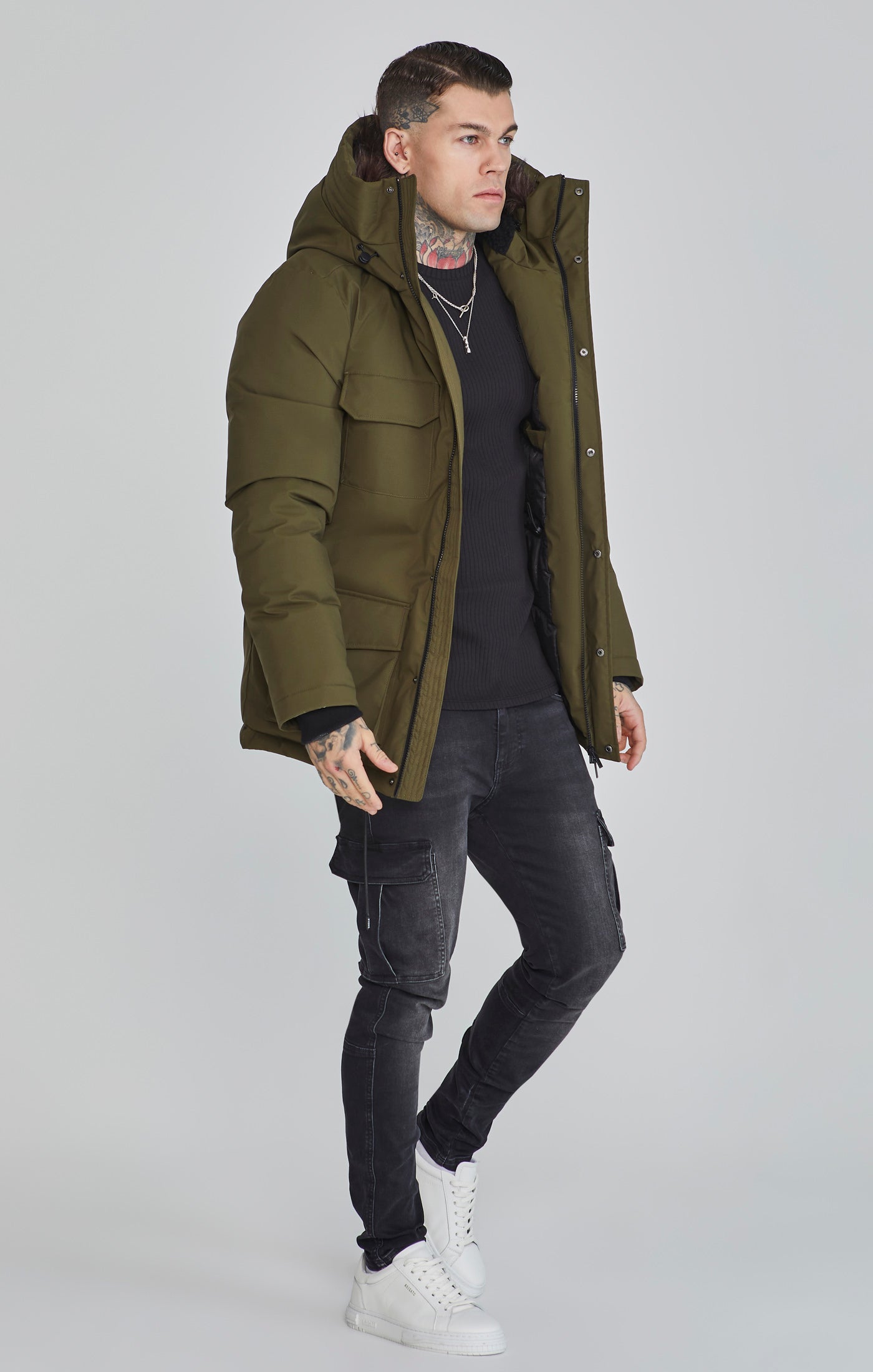 Parka in Green Jacken SikSilk   