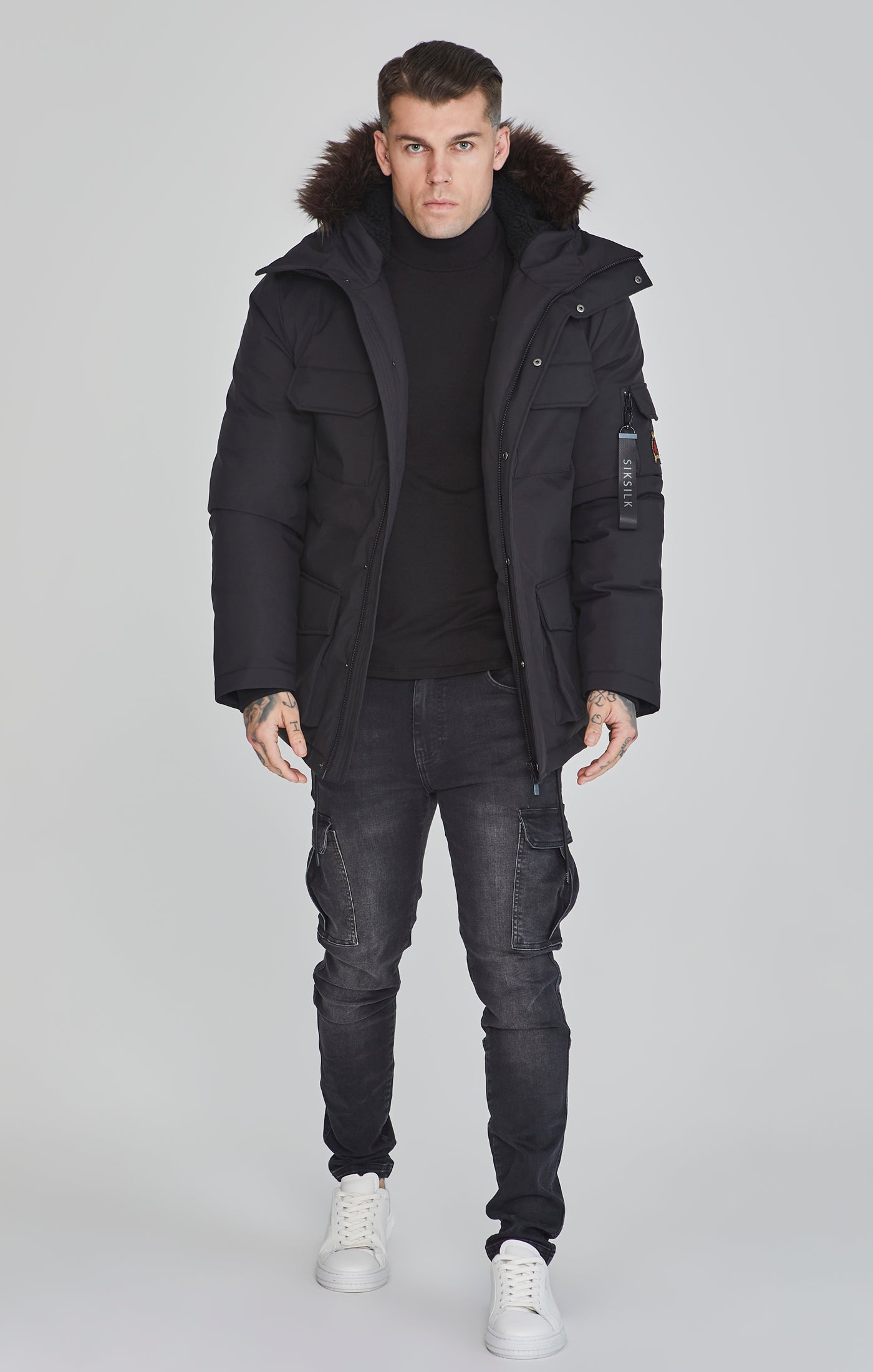 Parka in Black Jacken SikSilk   