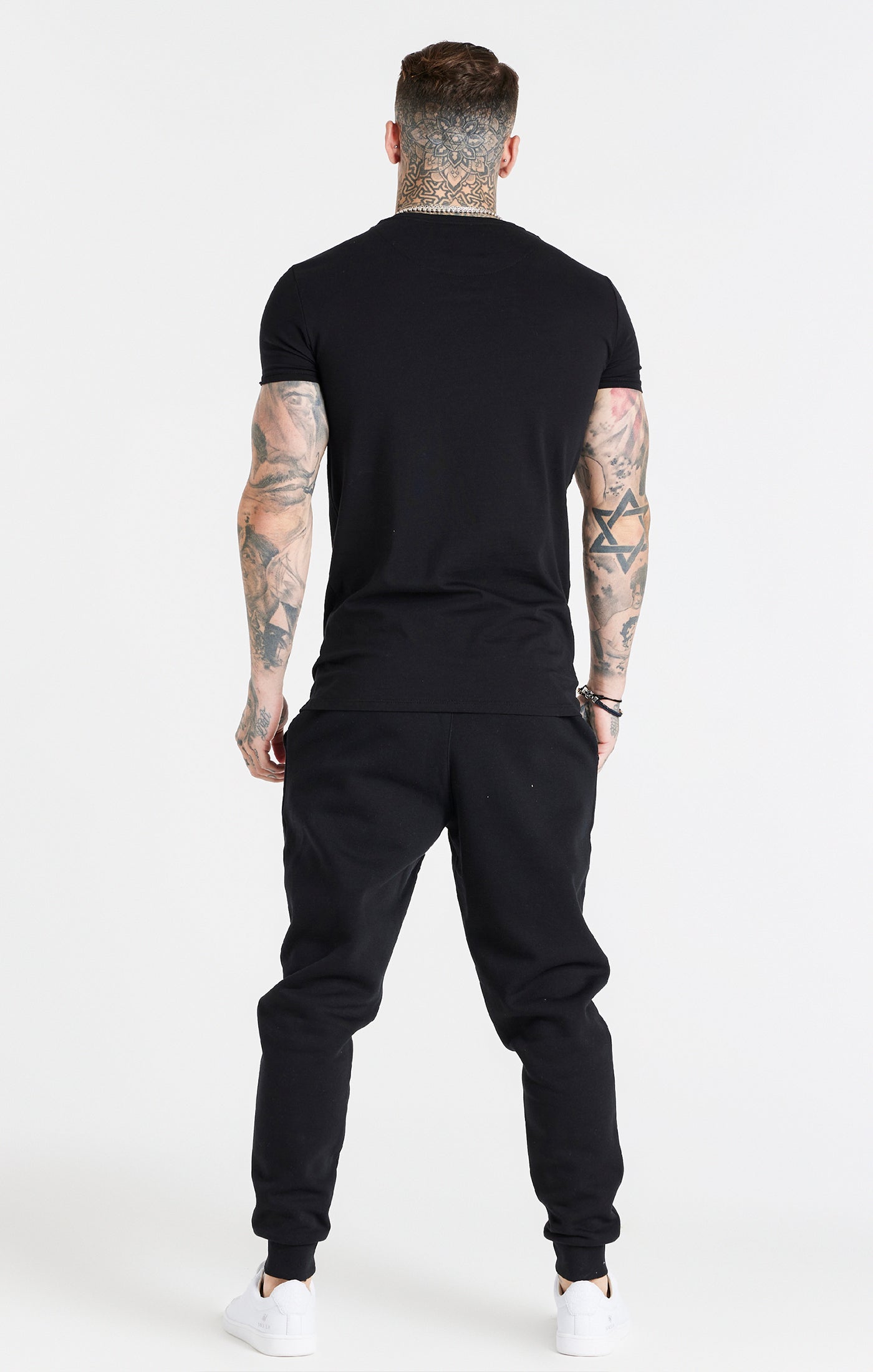 Essential Short Sleeve Muscle Fit T-Shirt in Black T-Shirts SikSilk   