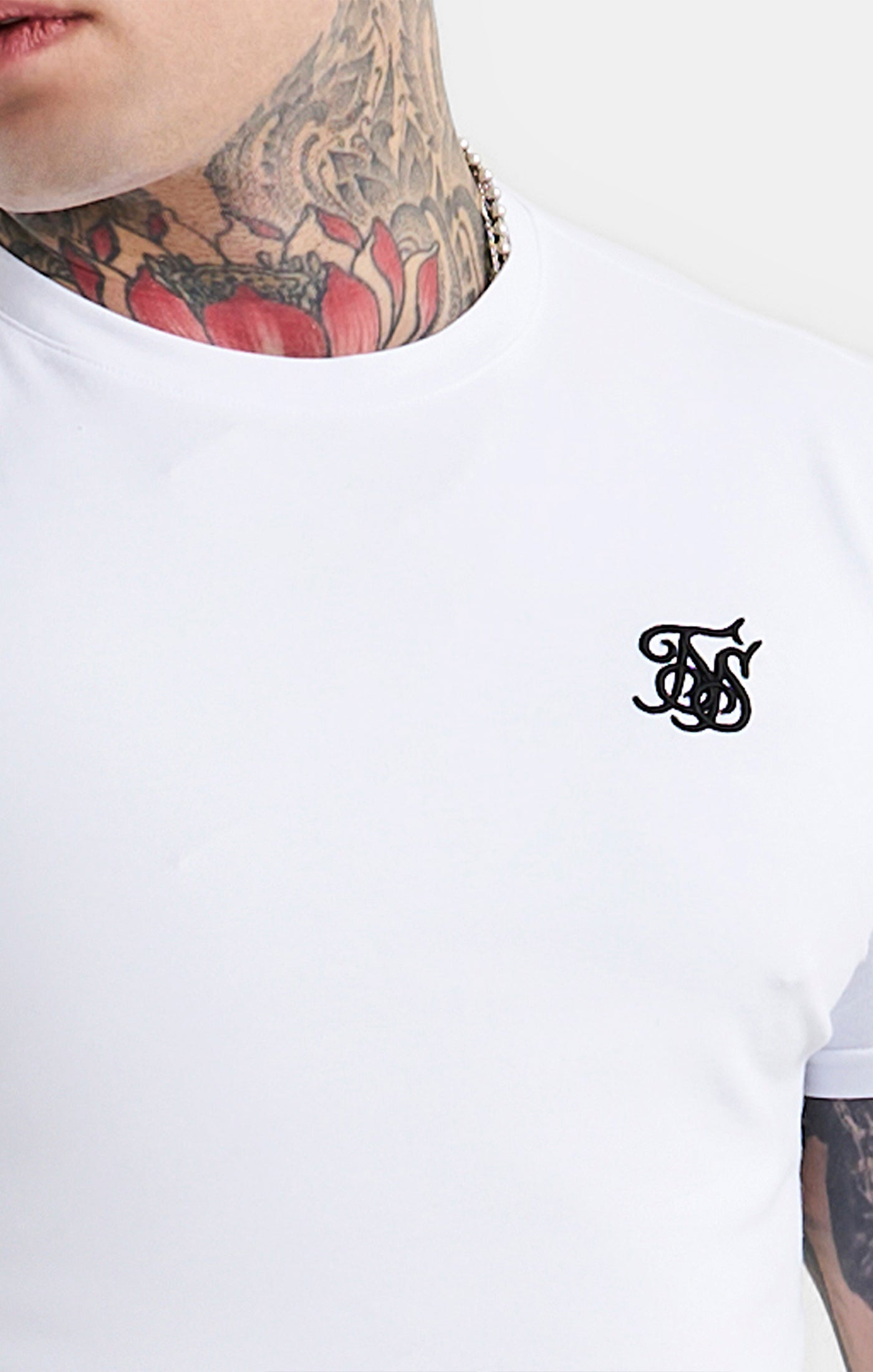 Essential Short Sleeve Muscle Fit T-Shirt in White T-Shirts SikSilk   