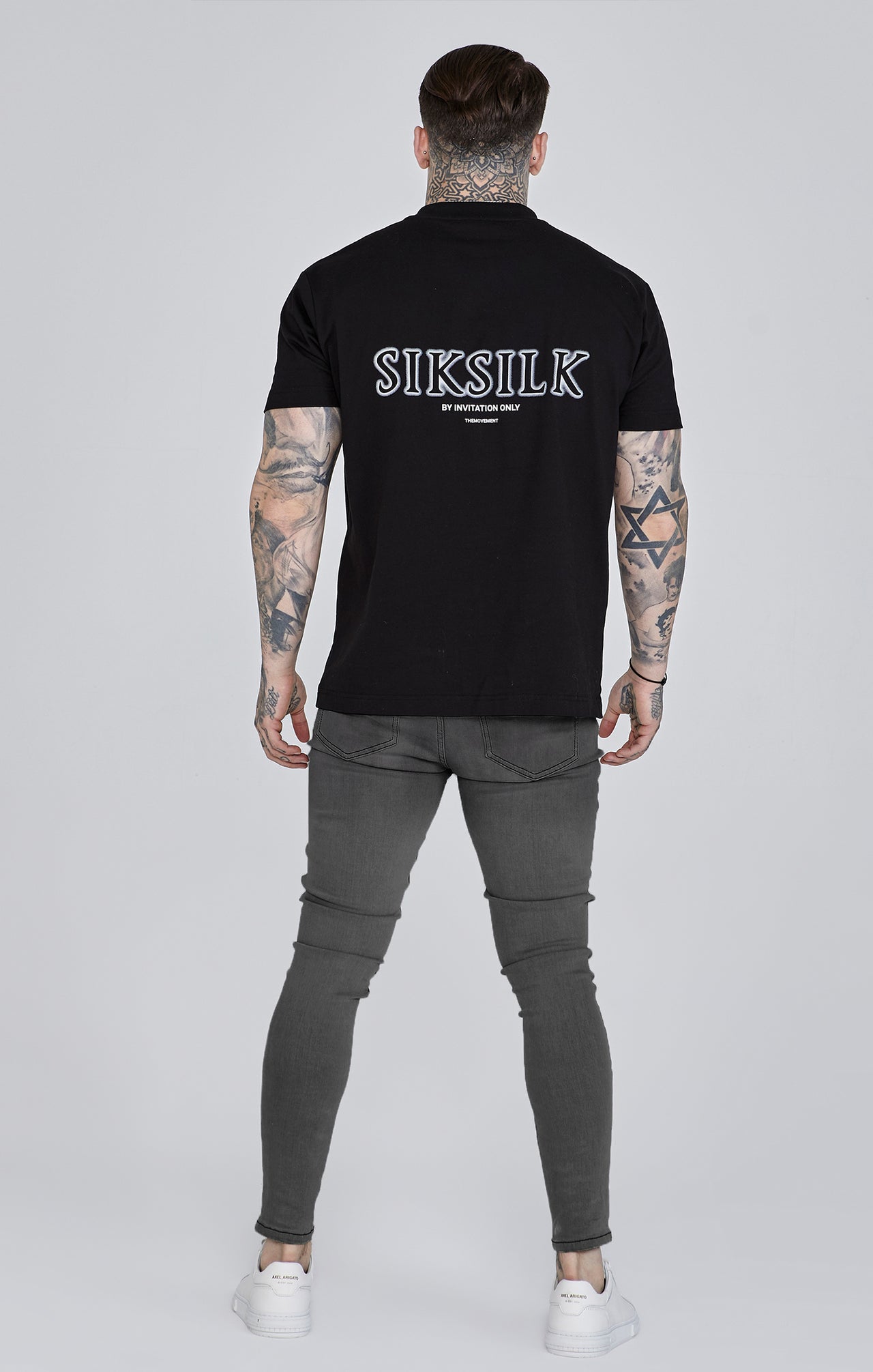 Distressed Skinny Jeans in Grey Jeans SikSilk   