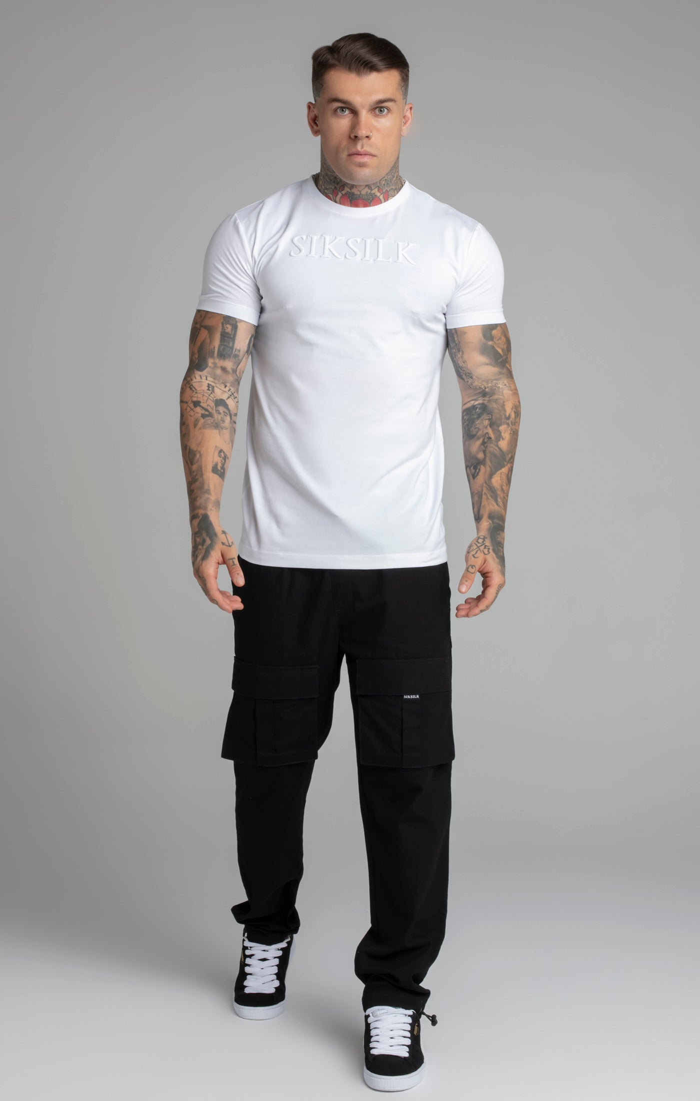 Muscle Fit T-Shirt in White T-Shirts SikSilk   