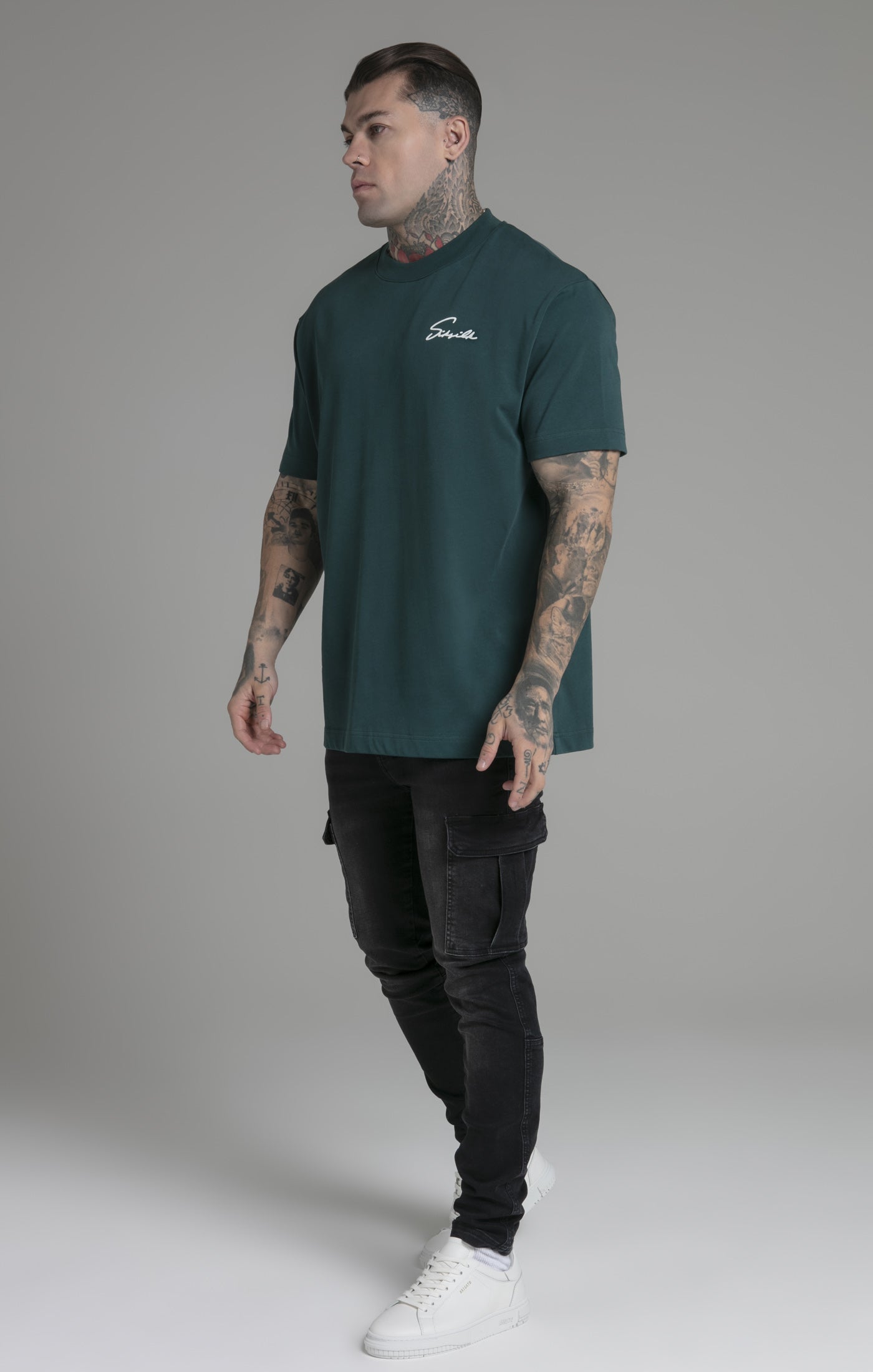 Script T-Shirt in Green T-Shirts SikSilk   