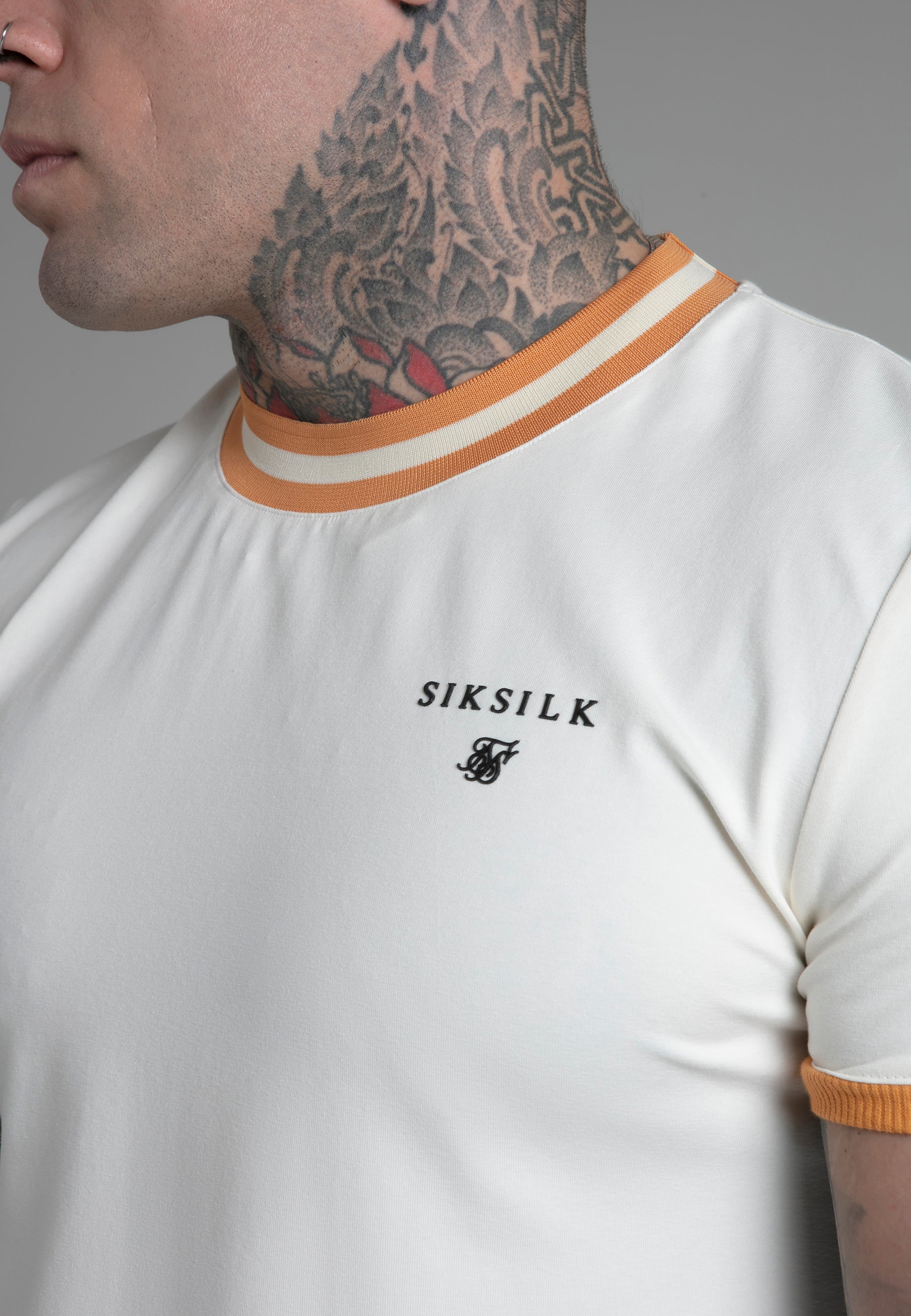 Ringer T-Shirt in Ecru T-Shirts SikSilk   