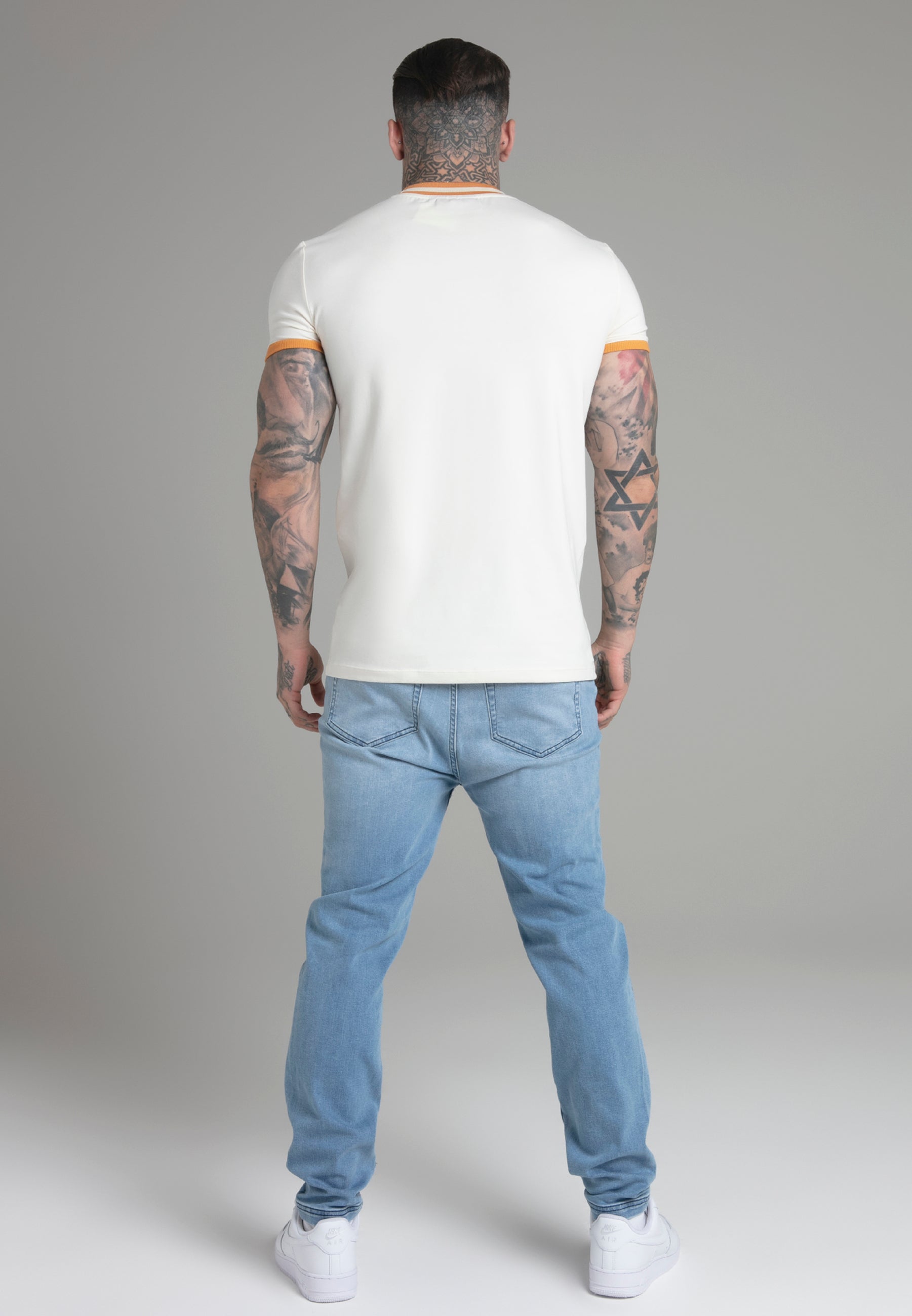 Ringer T-Shirt in Ecru T-Shirts SikSilk   