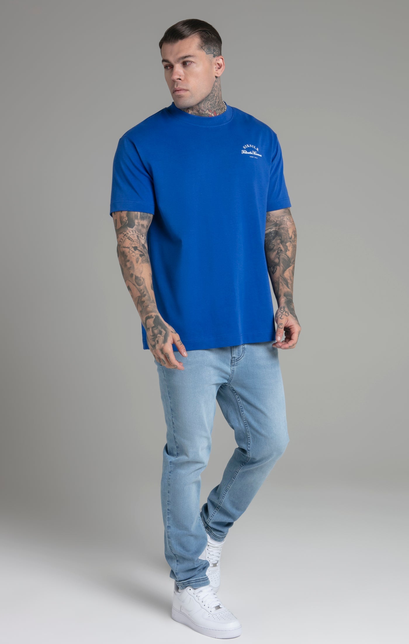 Graphic T-Shirt in Blue T-Shirts SikSilk   