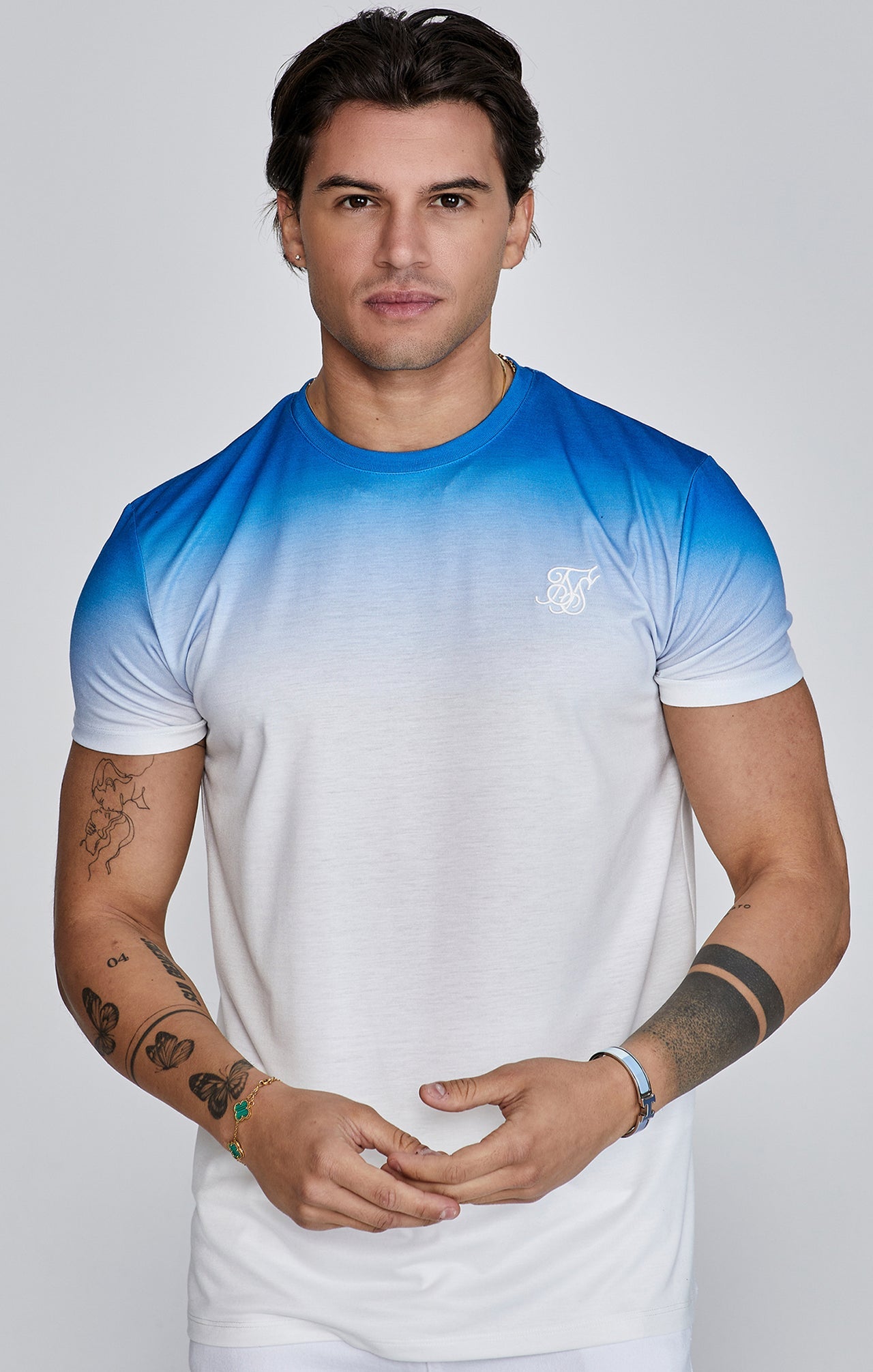 Fade T-Shirt in Blue, White T-Shirts SikSilk   