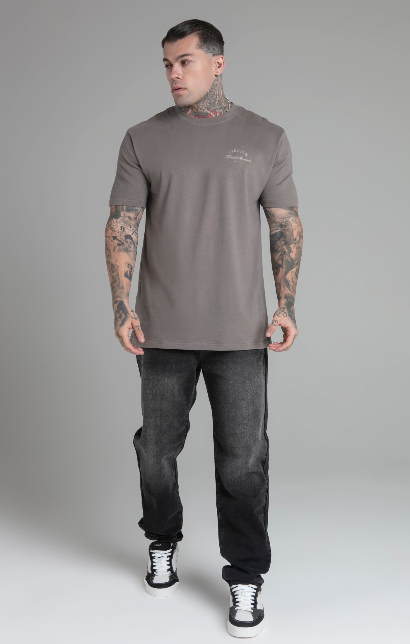 Relaxed Fit T-Shirt in Brown T-Shirts SikSilk   