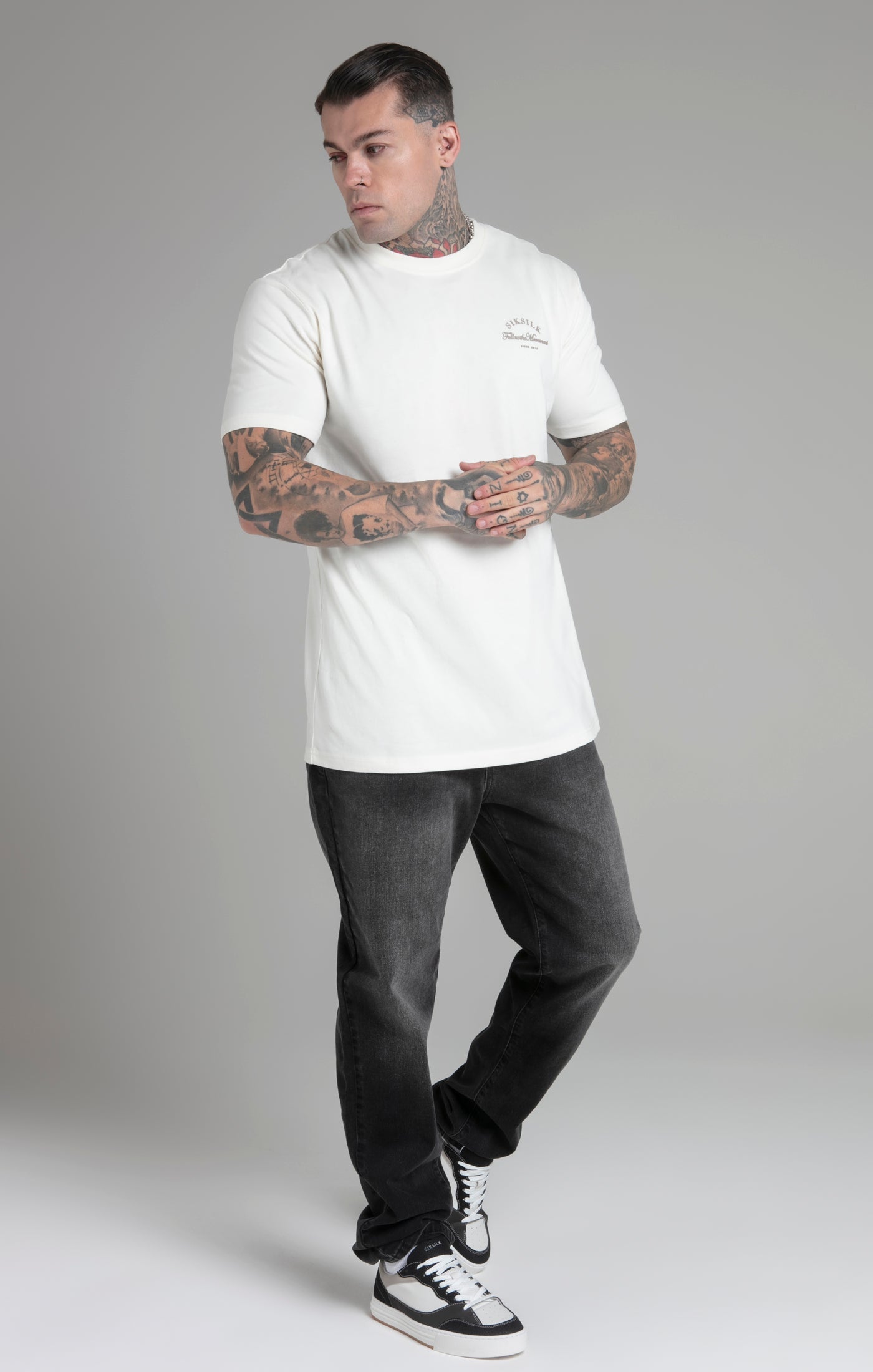 Relaxed Fit T-Shirt in Ecru T-Shirts SikSilk   