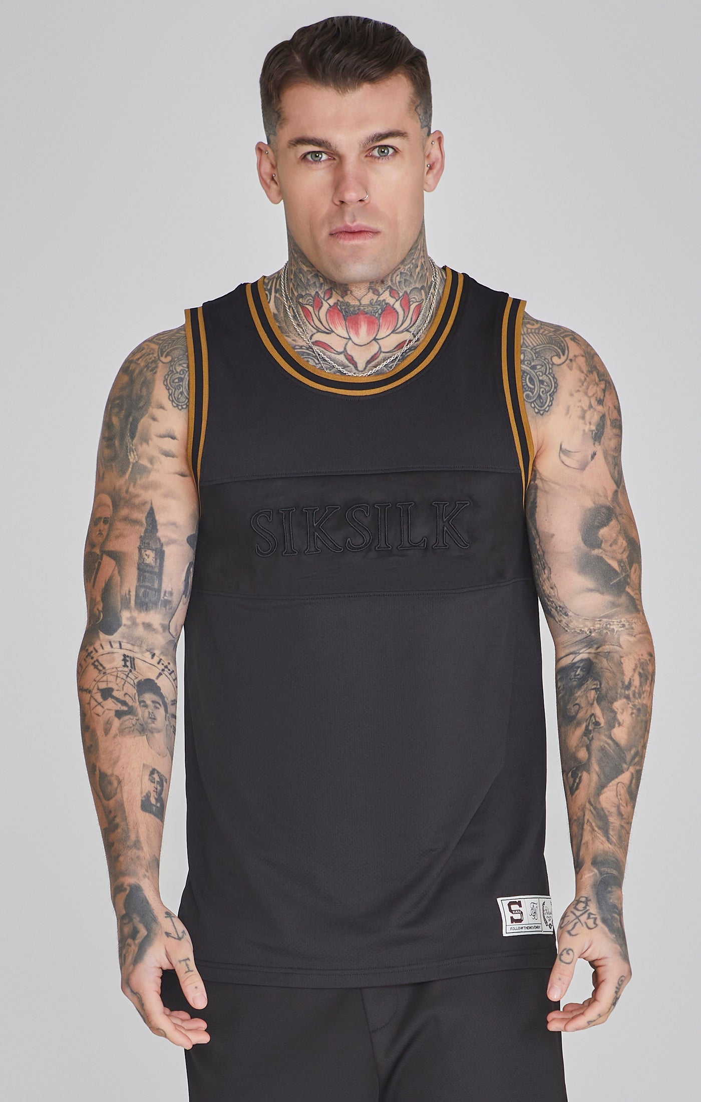 Basketball Vest in Black Tops SikSilk   