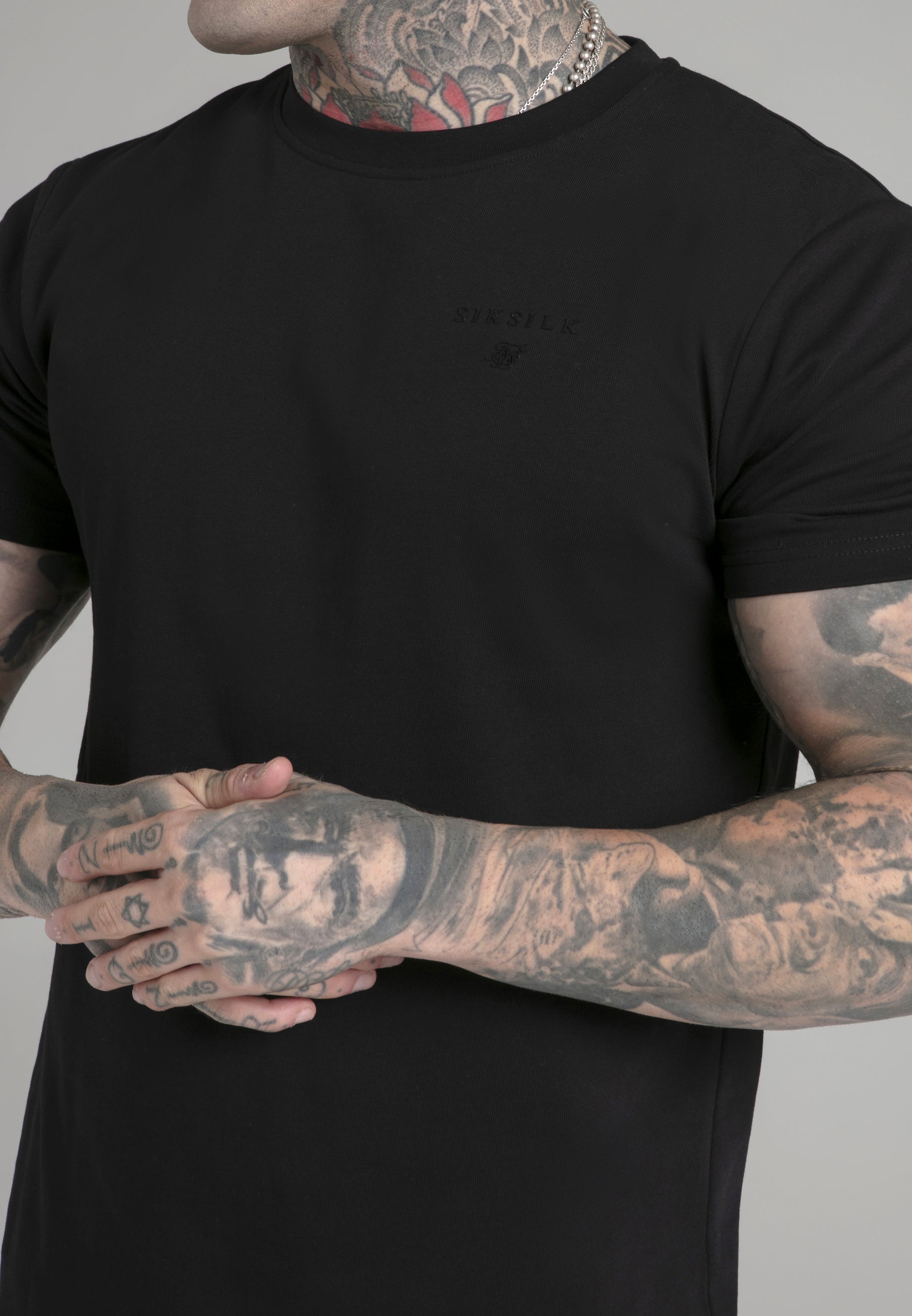 T-Shirt and Shorts Set in Black Sets SikSilk   