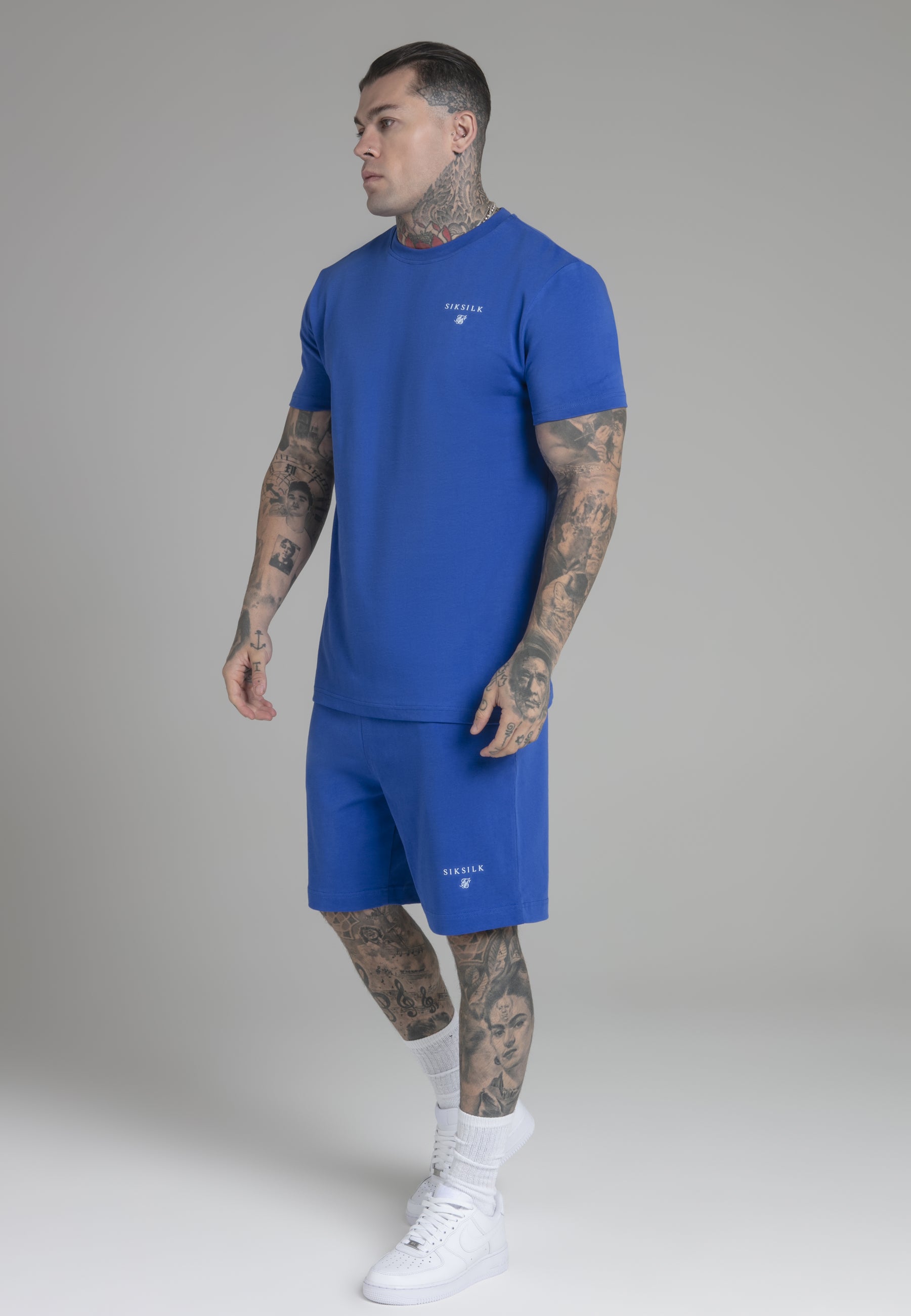 T-Shirt and Shorts Set in Blue Sets SikSilk   